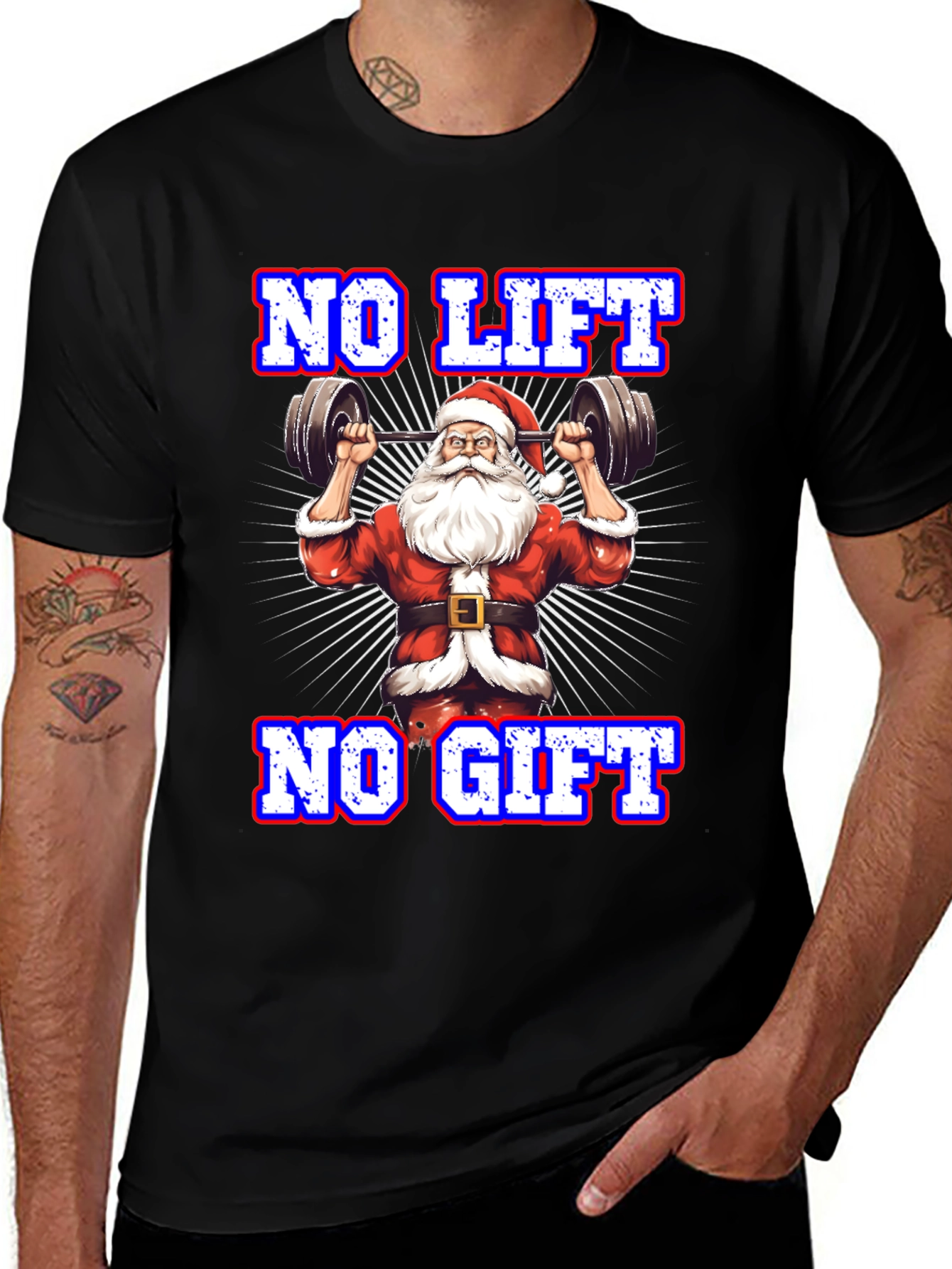 Variant 2 of No Lift No Gift Santa Gym T-Shirt