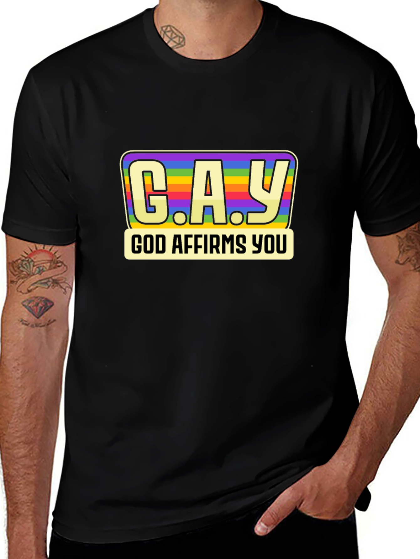 G.A.Y. God Affirms You Rainbow T-Shirt