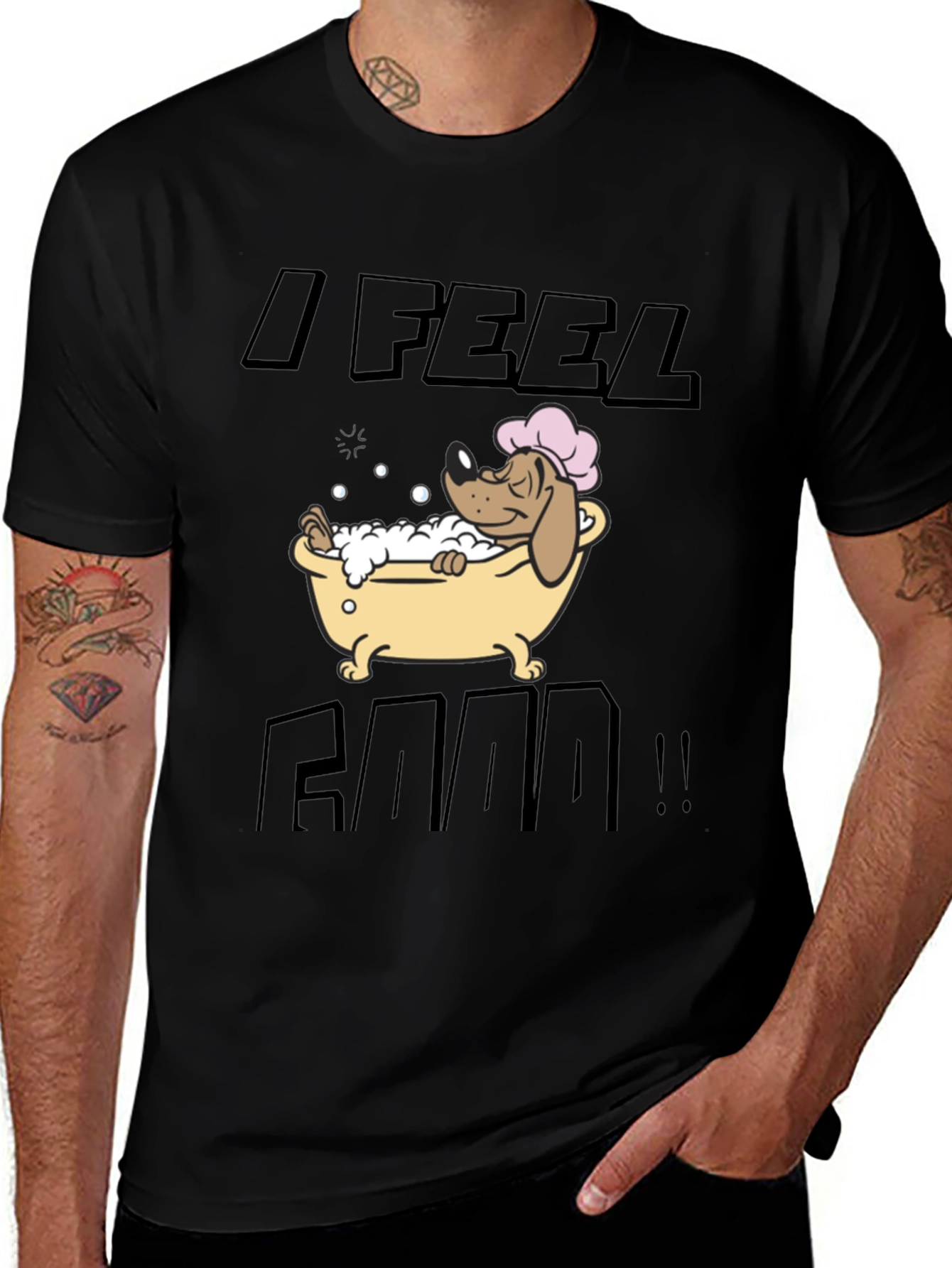 Variant 7 of I Feel Good! Dog in Bathtub Graphic T-Shirt
