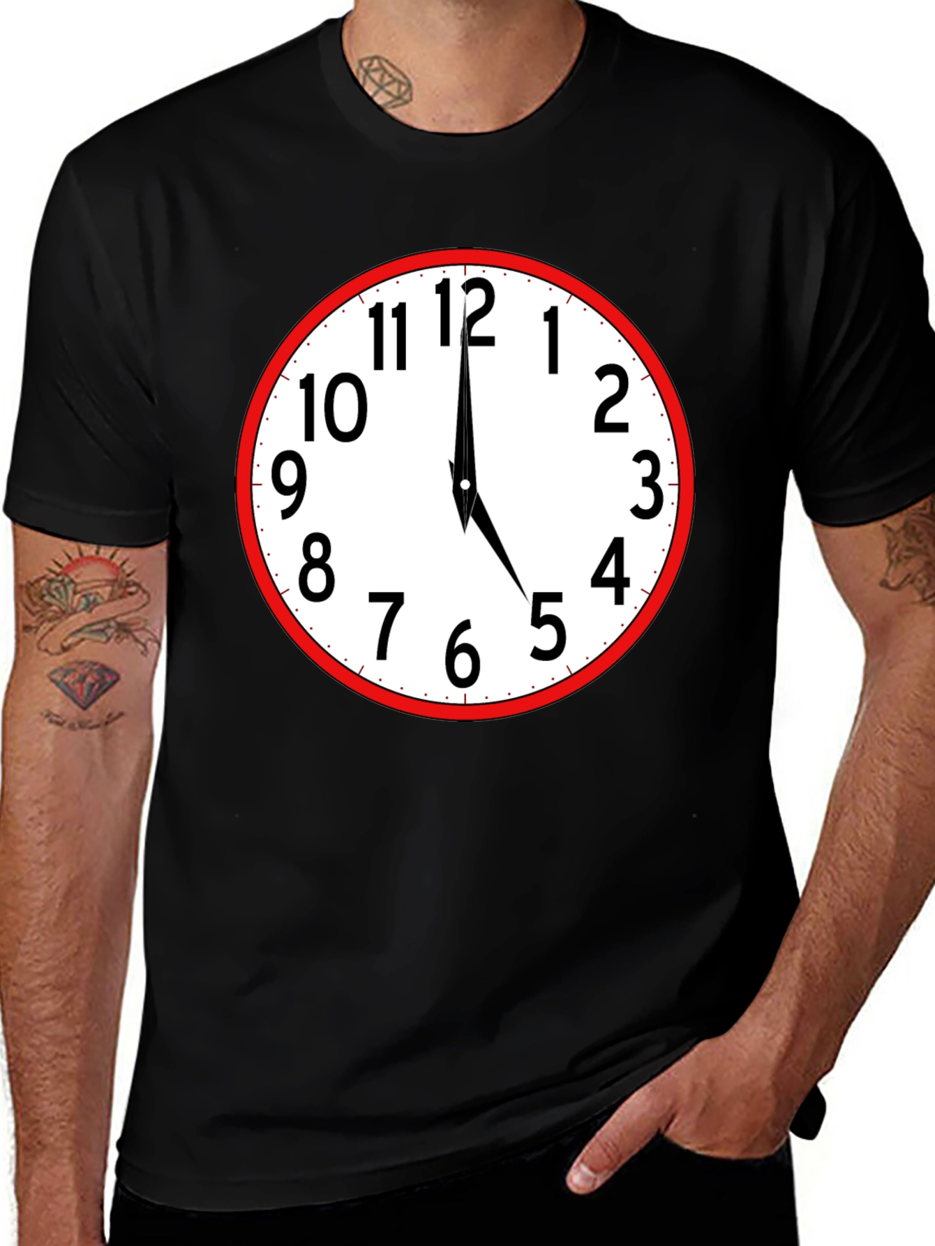 Variant 21 of Novelty Clock T-Shirt - Time is Now!