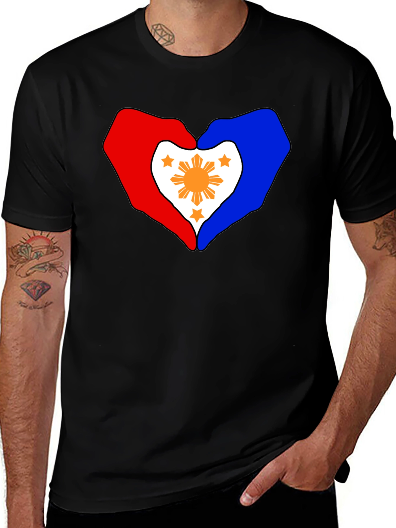 Philippine Flag Heart Hands Tee