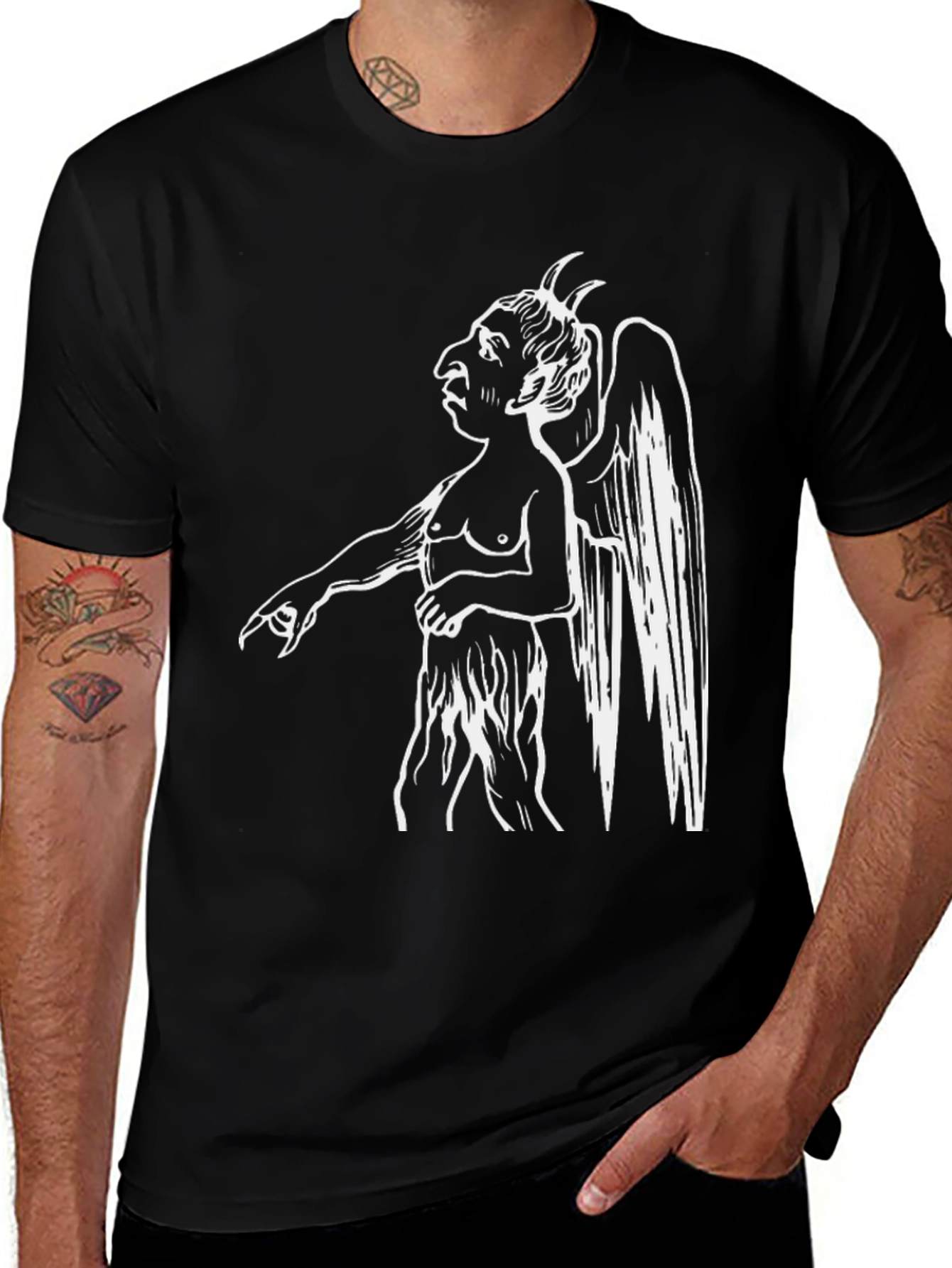 Variant 24 of Unique Devil Graphic Black T-Shirt