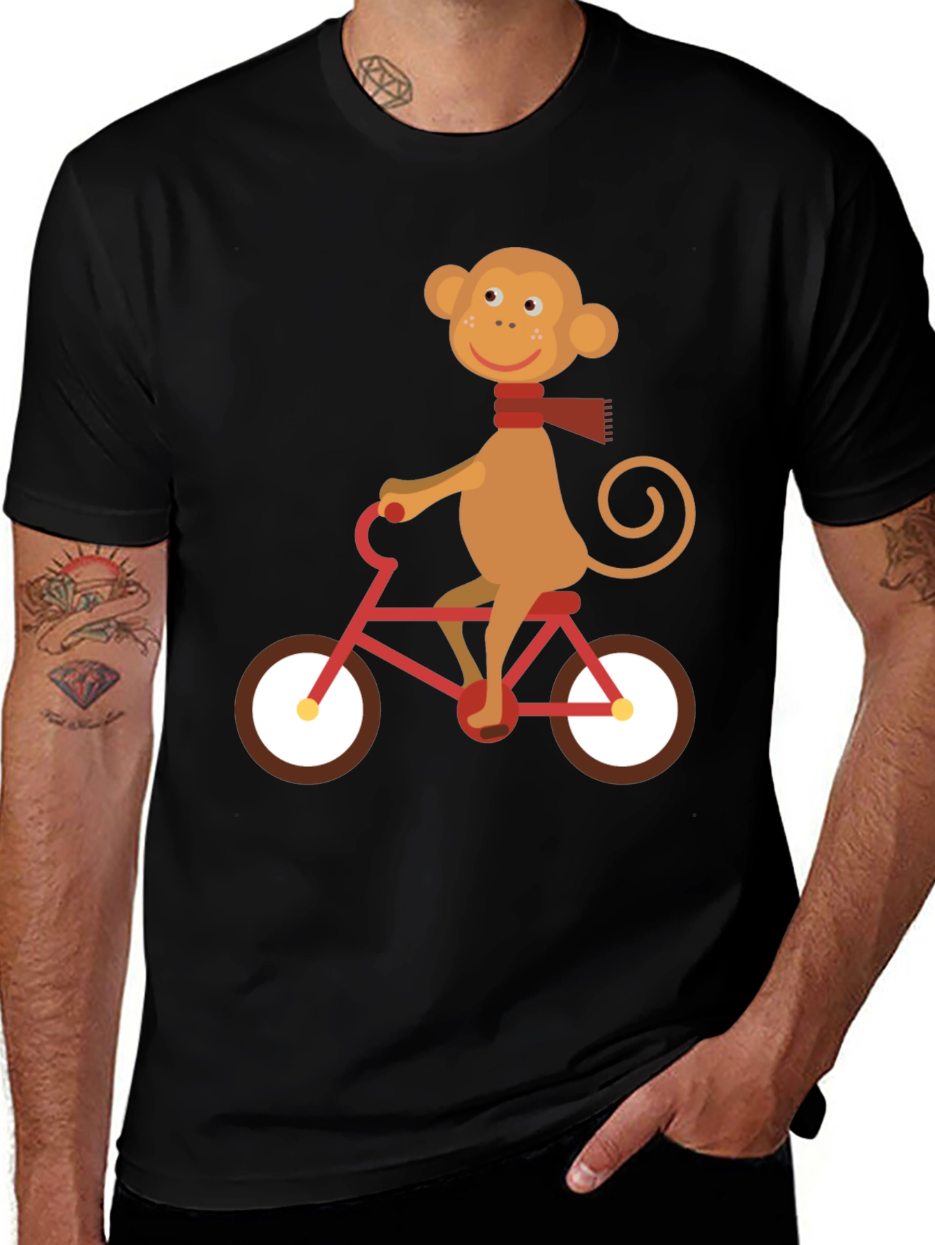 Variant 11 of Monkey on Bike Graphic Tee - Fun & Unique Design