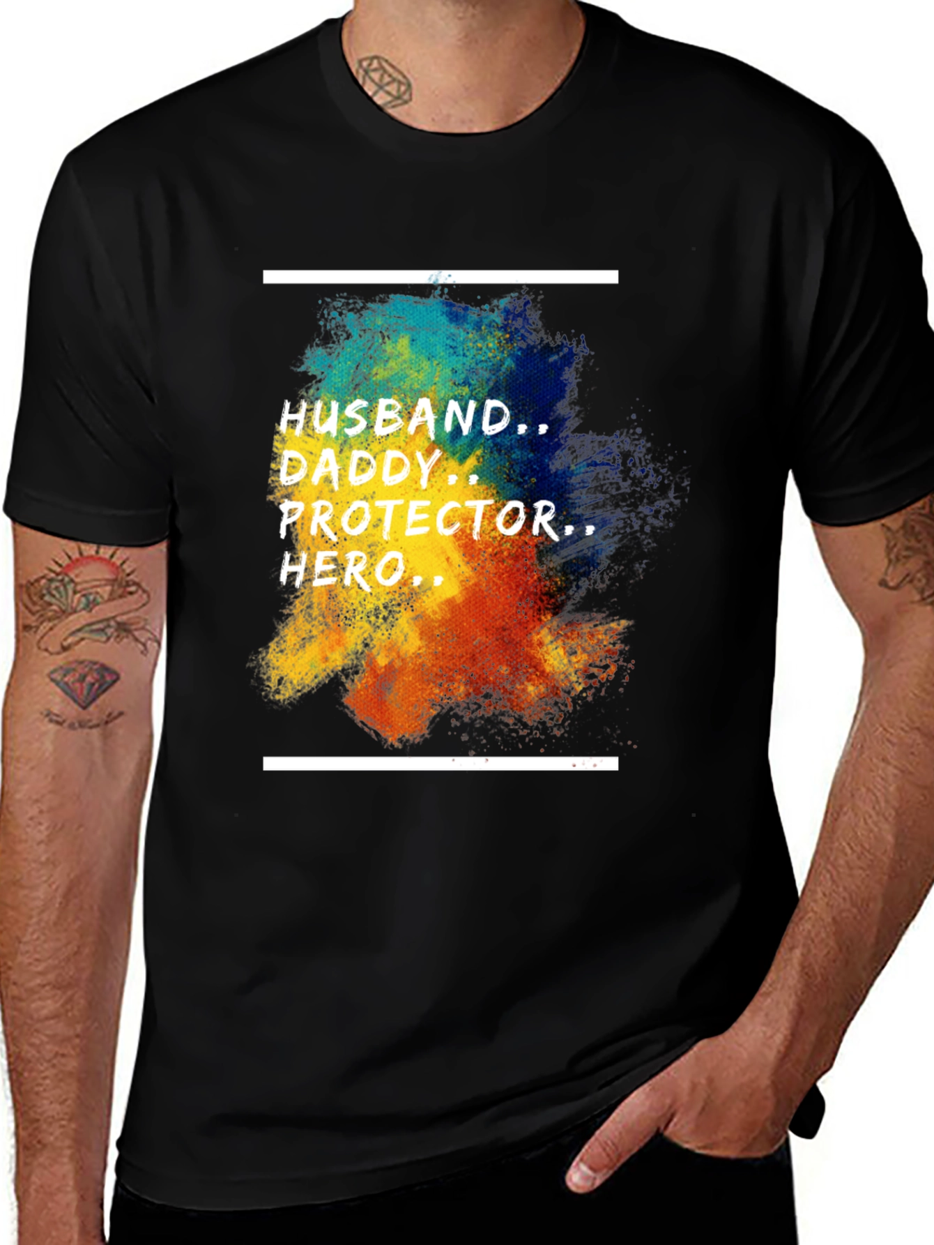 Variant 5 of Husband Daddy Hero Graphic Tee
