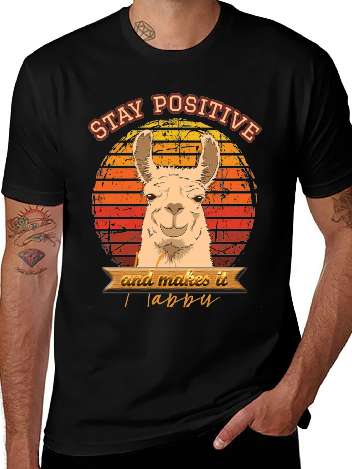 Variant 9 of Stay Positive Llama T-Shirt