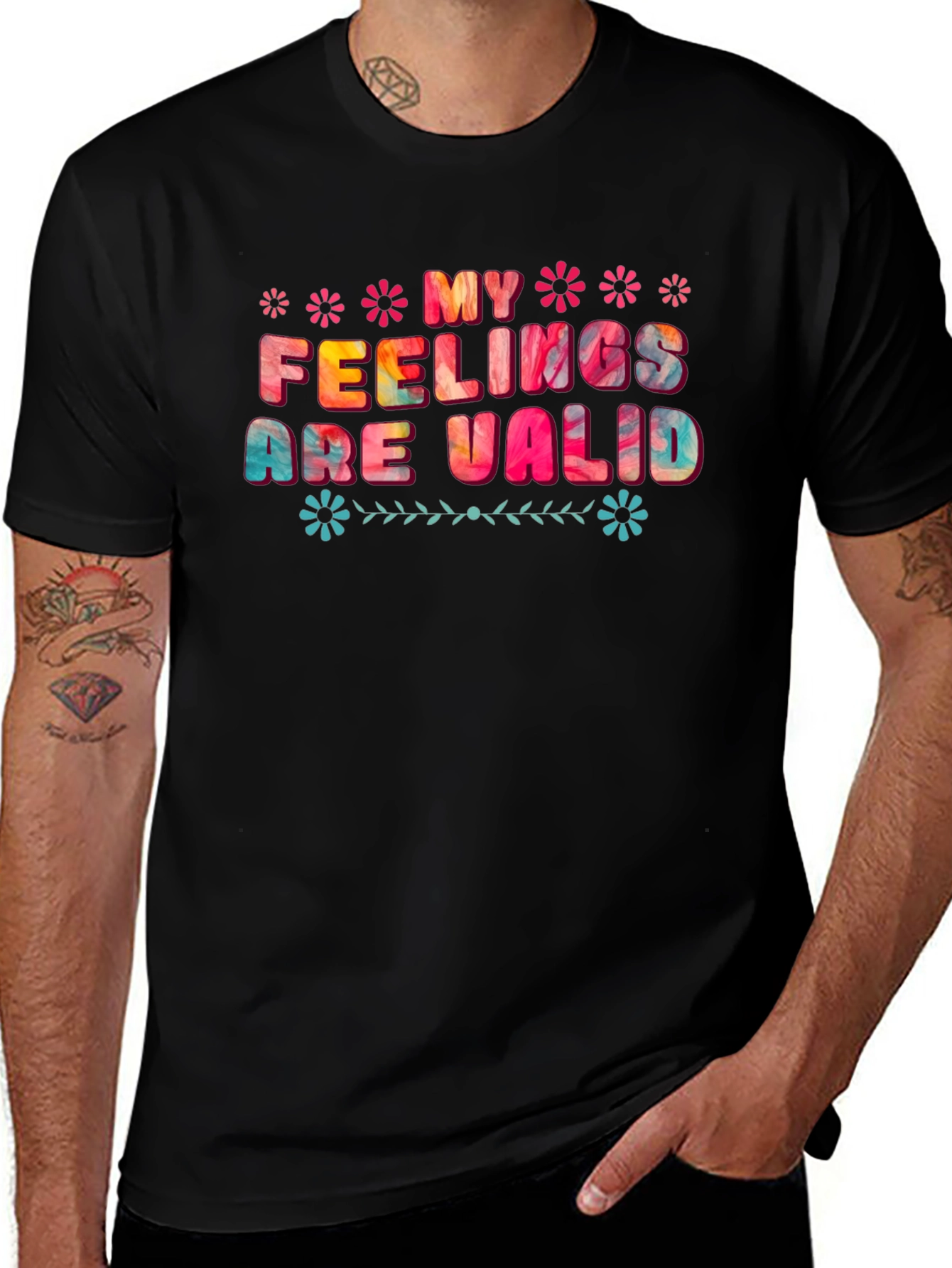 Variant 2 of My Feelings Are Valid Graphic Tee - Black