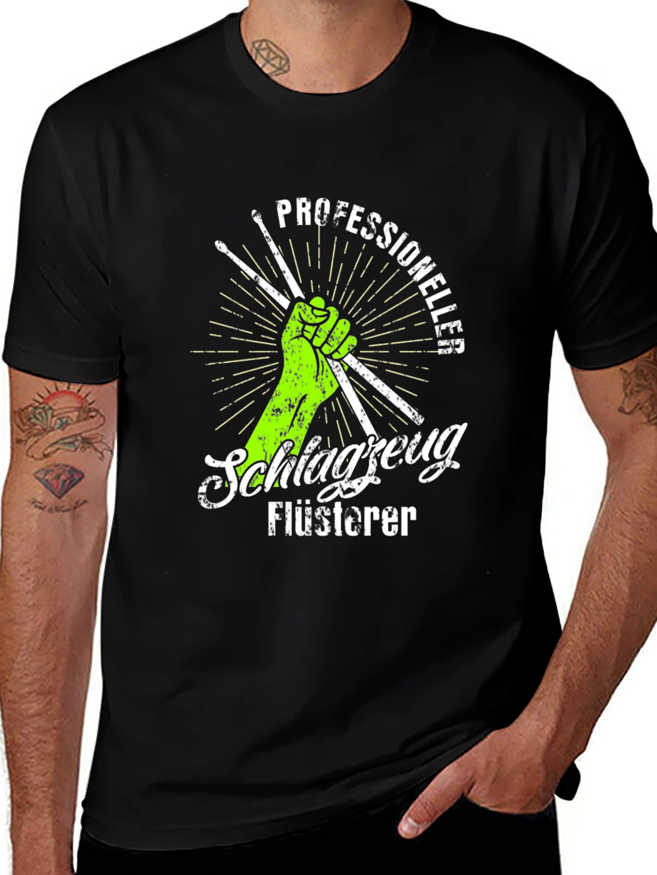 Variant 29 of Drummer T-Shirt: Professional Schlagzeug Flüsterer