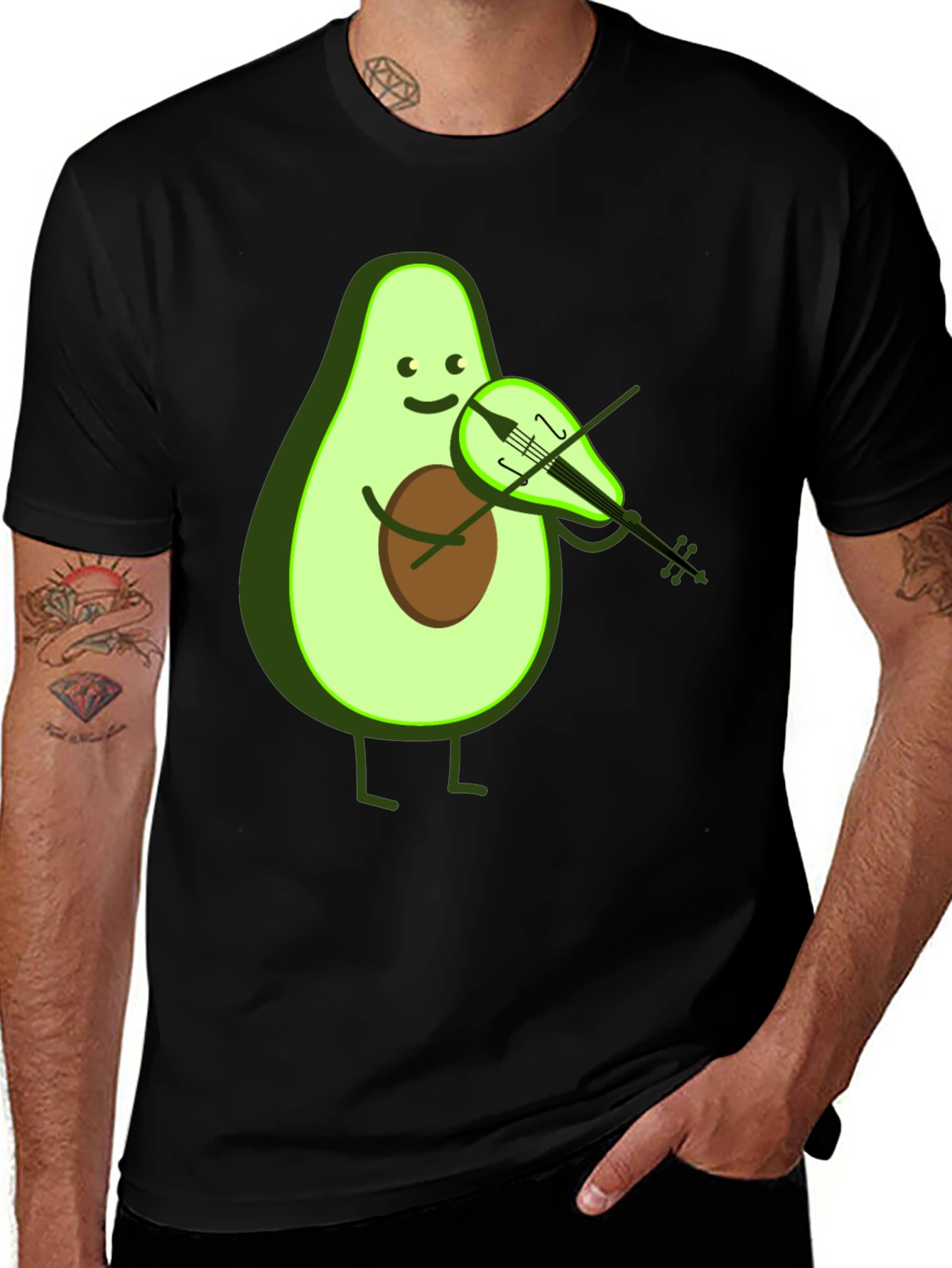 Variant 30 of Funny Avocado Playing Violin T-Shirt