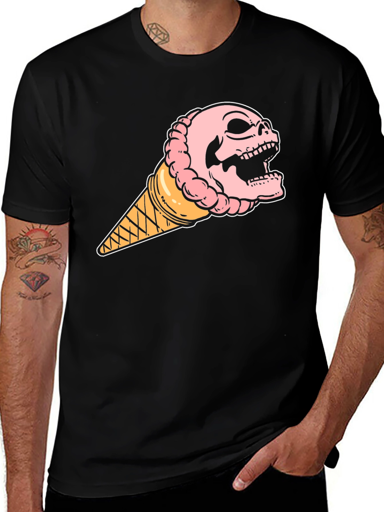 Variant 12 of Skull Ice Cream T-Shirt - Unique Graphic Tee