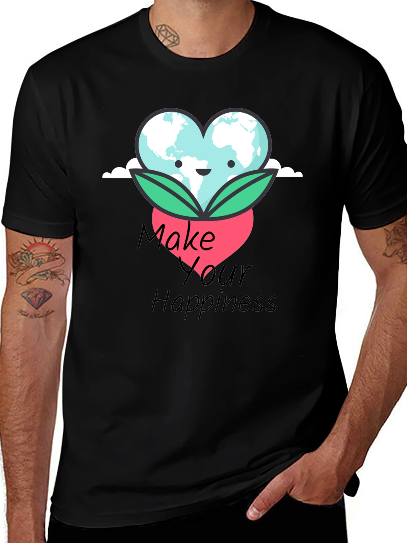 Make Your Happiness T-Shirt - Black