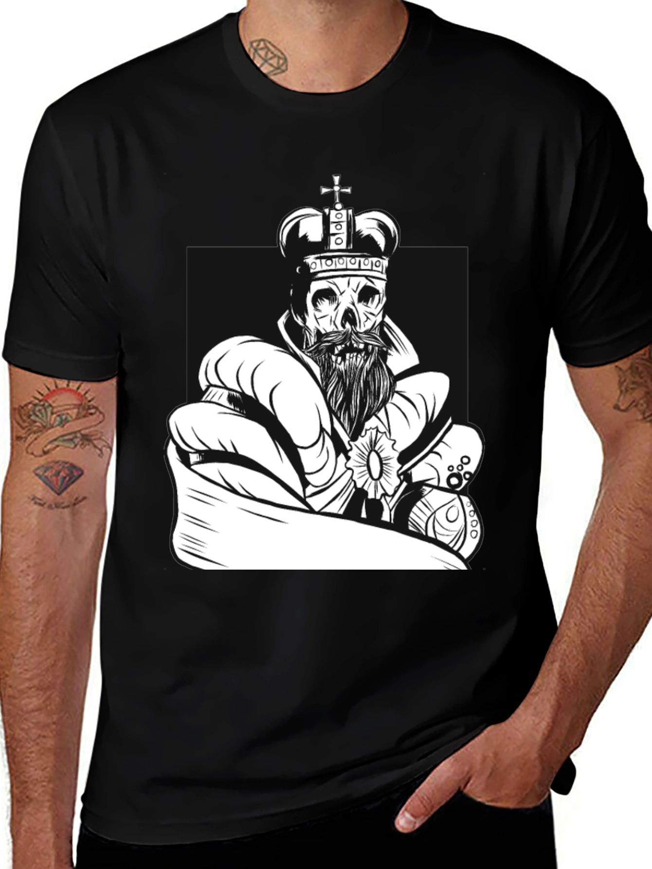 Variant 15 of King Skull Graphic Tee - Black