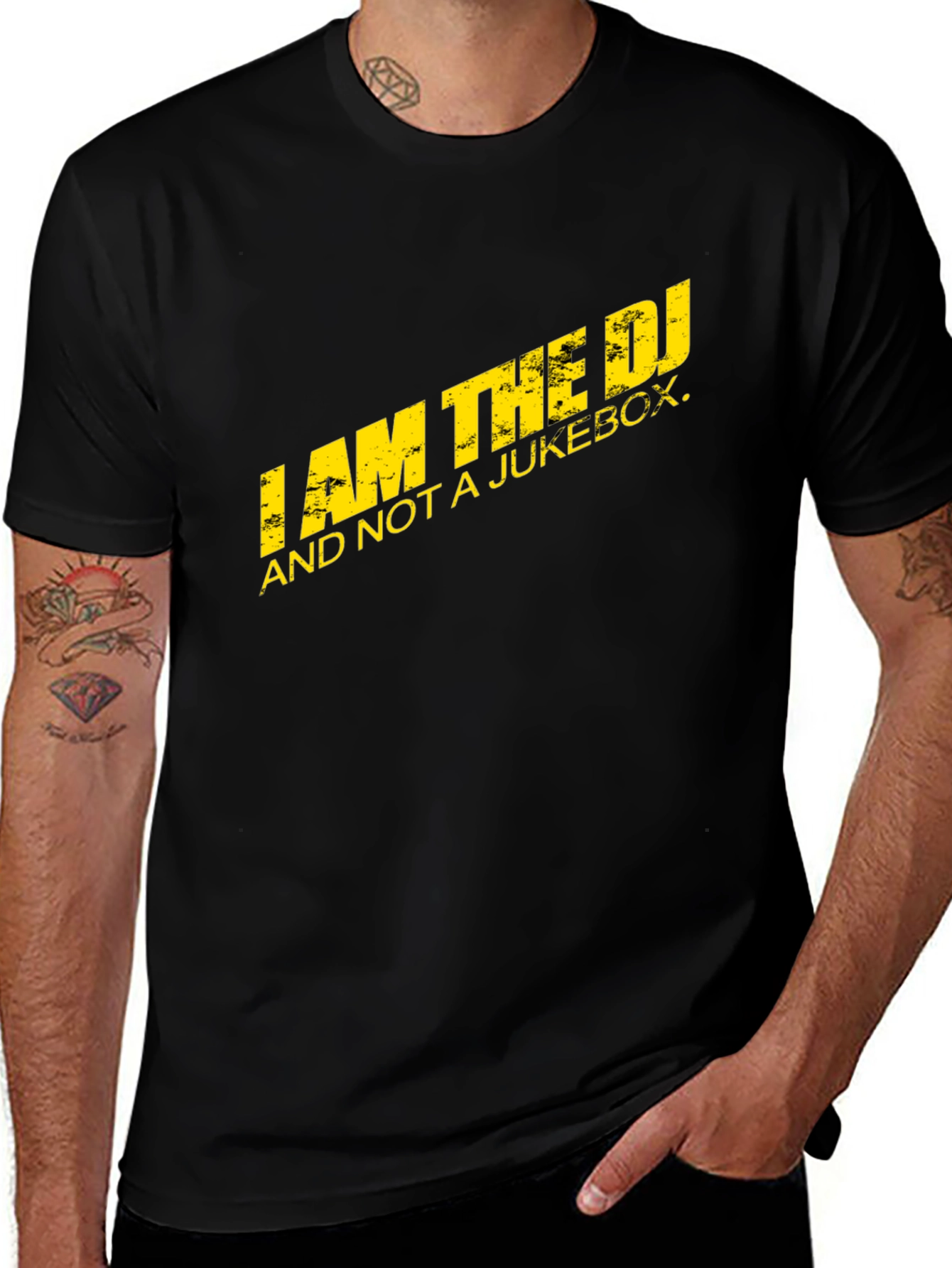Variant 16 of I AM THE DJ T-Shirt - Black Novelty Graphic Tee