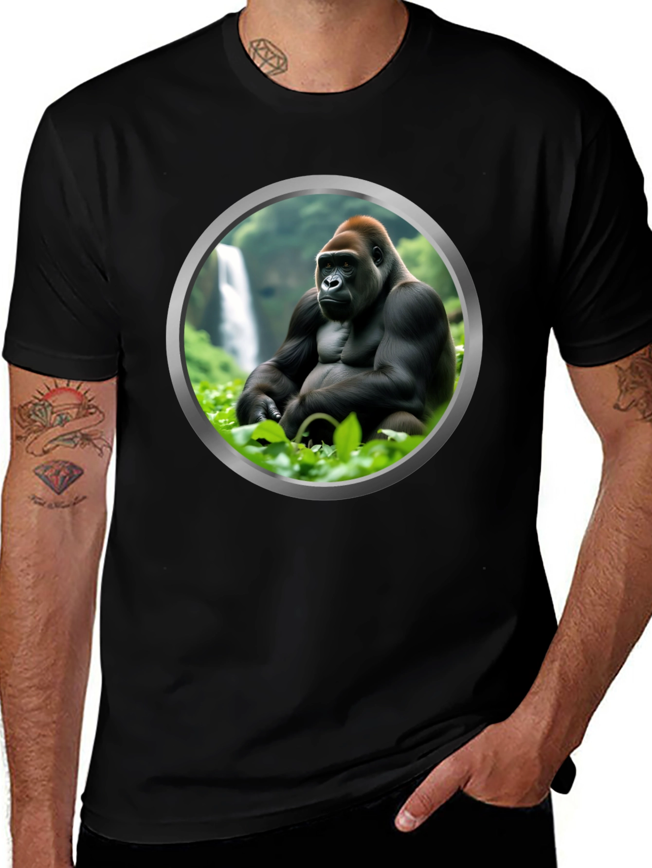 Variant 15 of Gorilla Graphic T-Shirt - Nature Scene