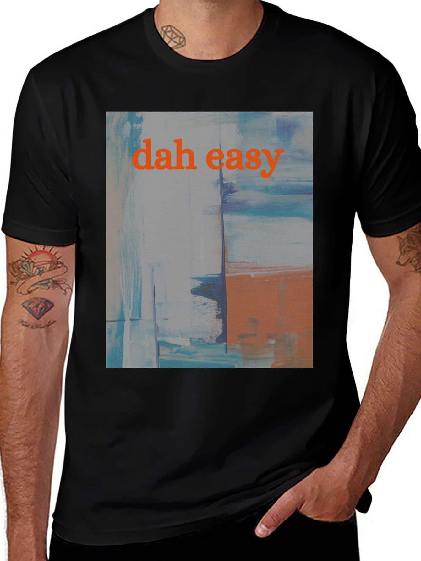 Variant 24 of Dah Easy Abstract Art Black T-Shirt