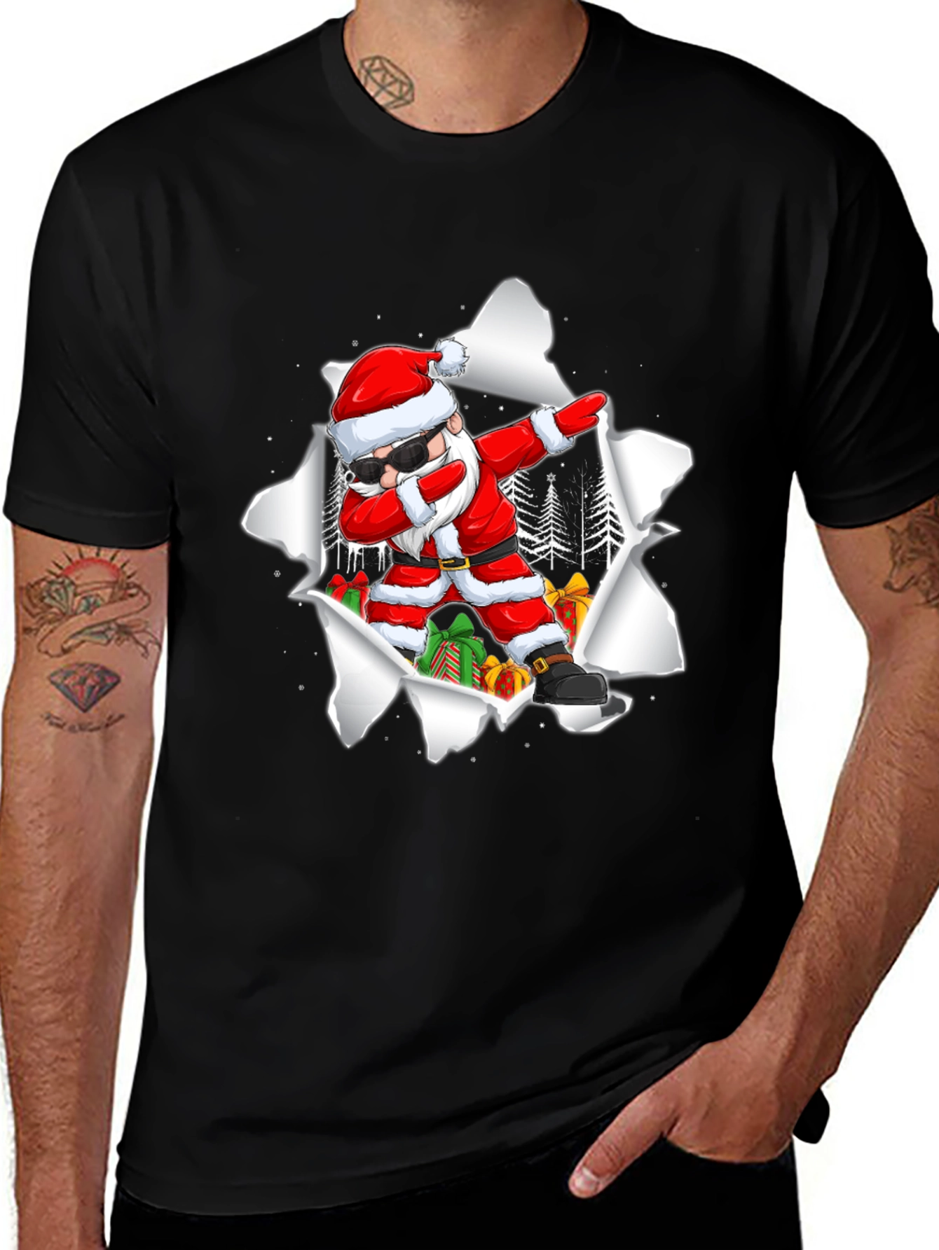 Dabbing Santa Christmas T-Shirt Holiday Tee