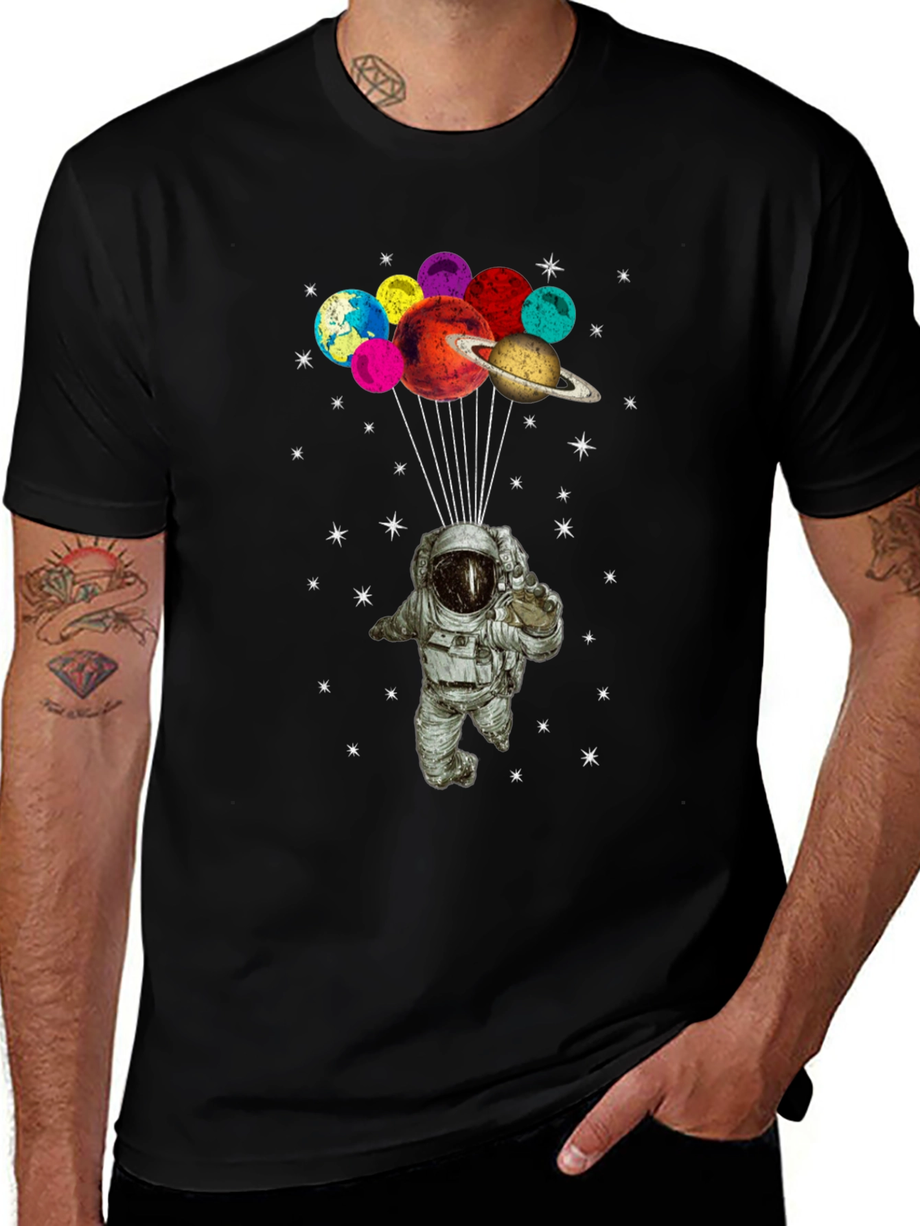 Variant 25 of Astronaut Planet Balloon Graphic Tee - Space Adventure