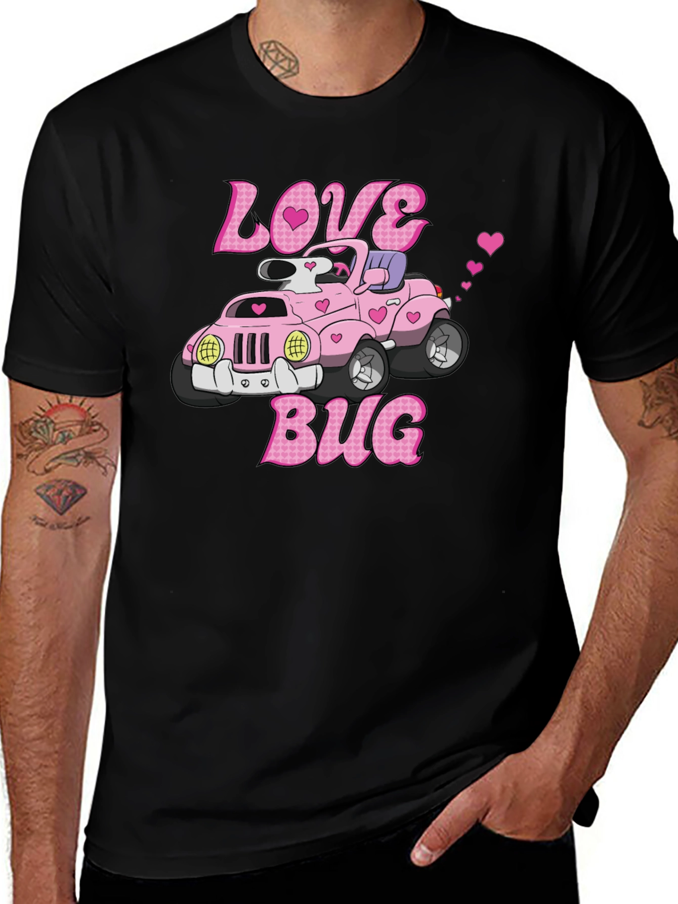 Love Bug Graphic T-Shirt - Men's Black Tee