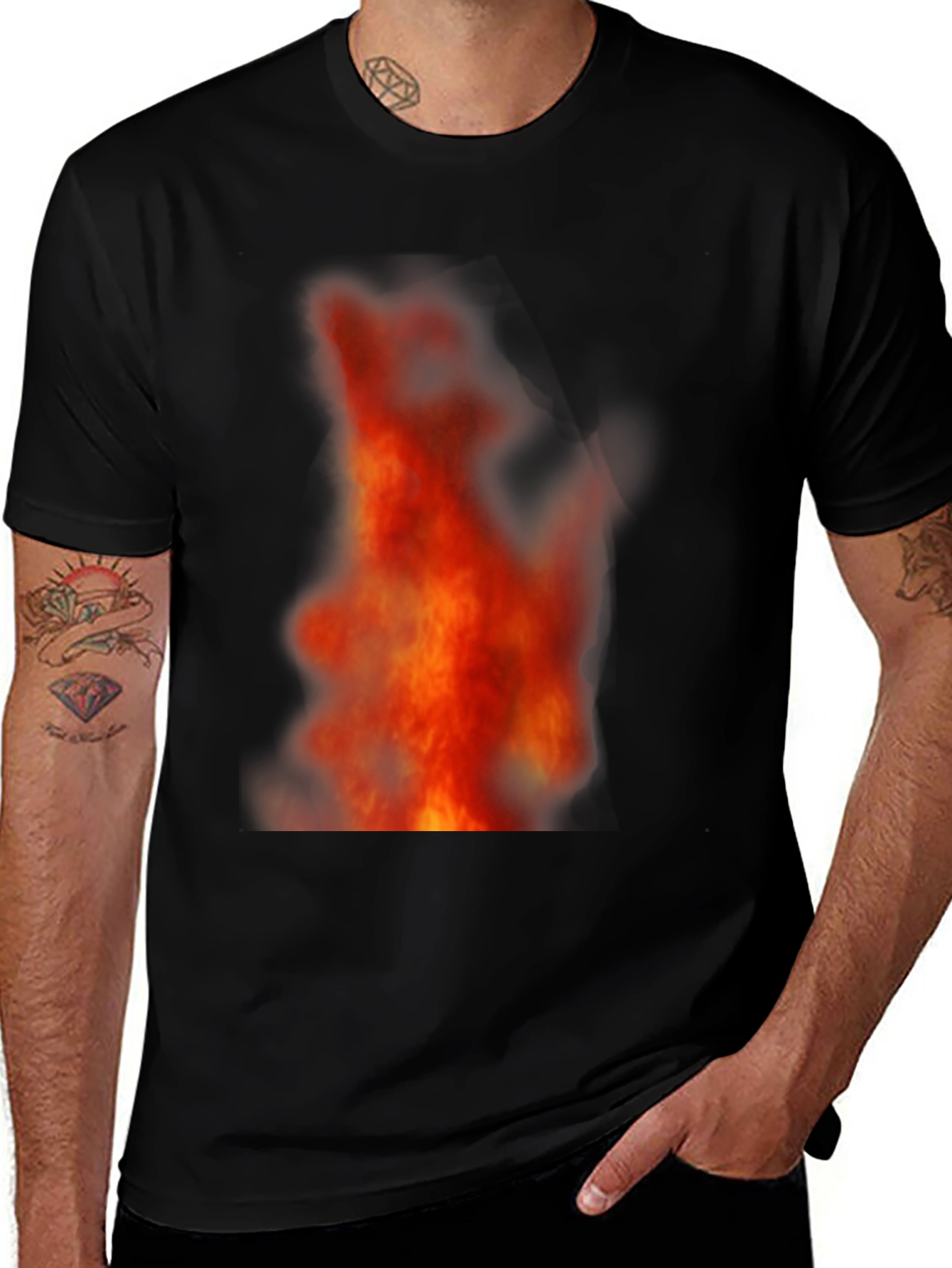 Variant 13 of Fiery Flames Black T-Shirt
