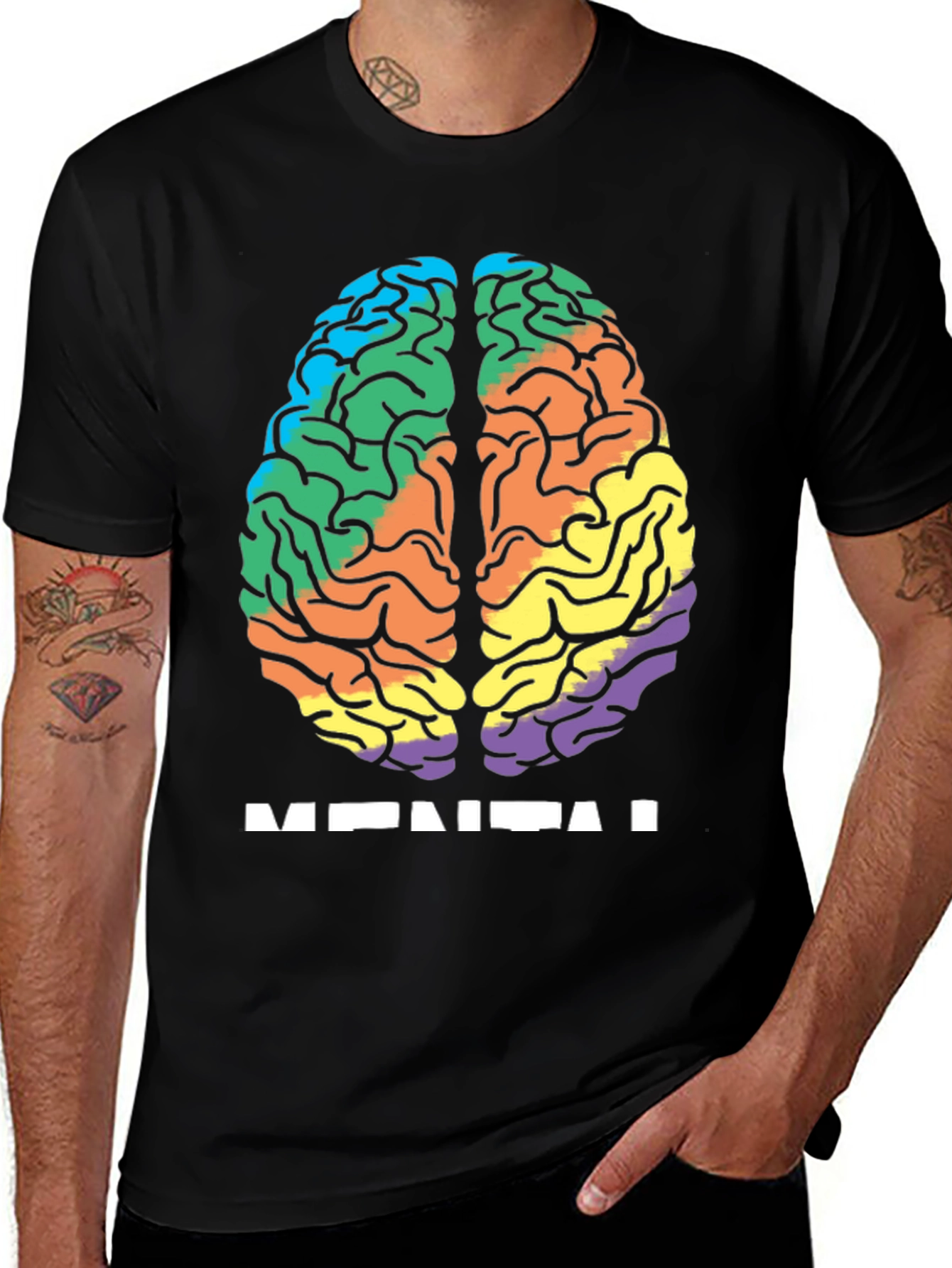 Variant 15 of Colorful Brain Mental Health T-Shirt