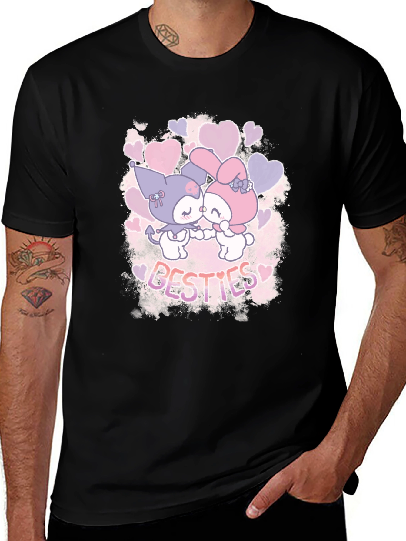 Variant 19 of Kawaii Besties Graphic Tee - Cute Cartoon Shirt