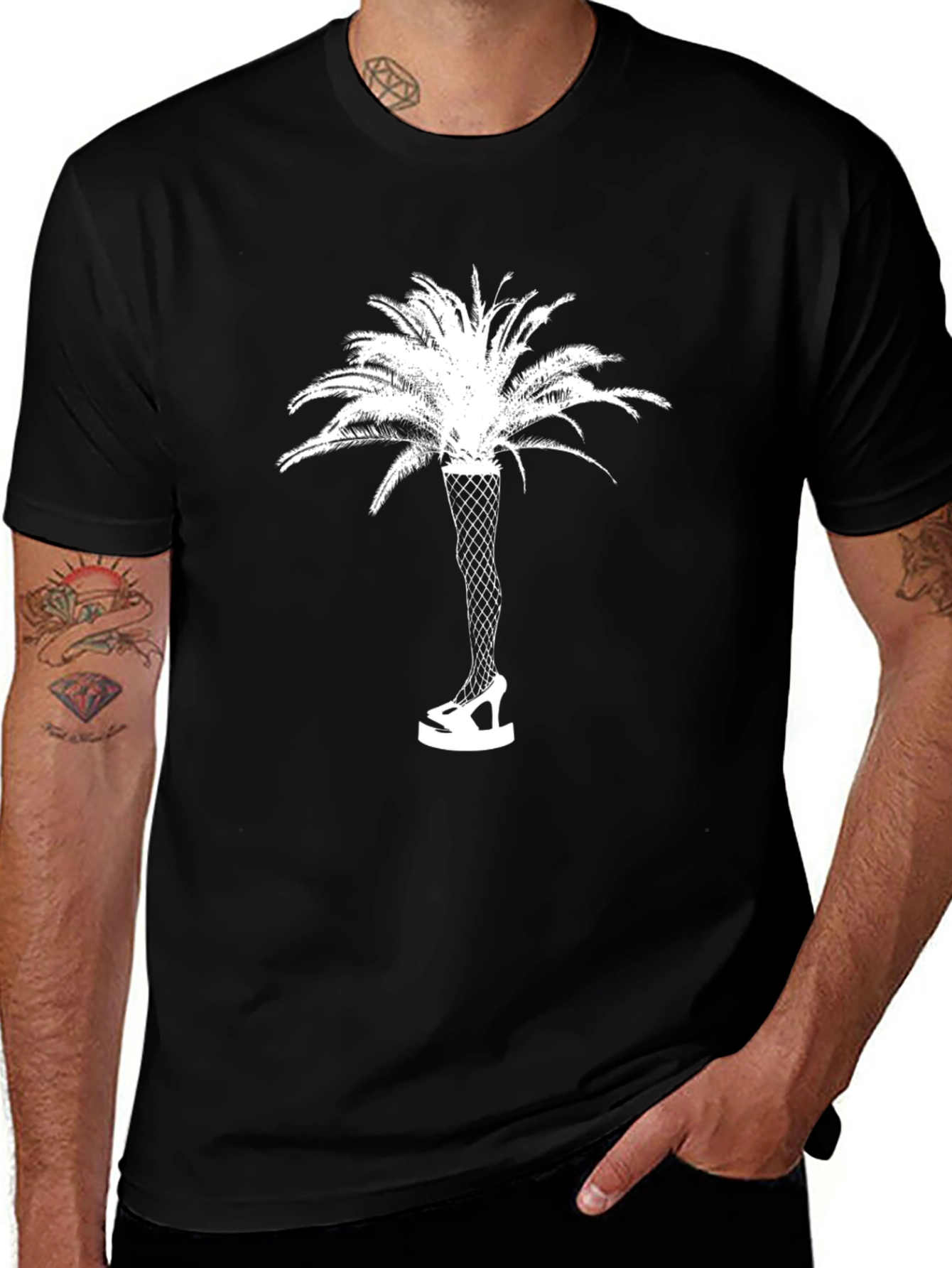 Variant 13 of Novelty Palm Tree Black T-Shirt