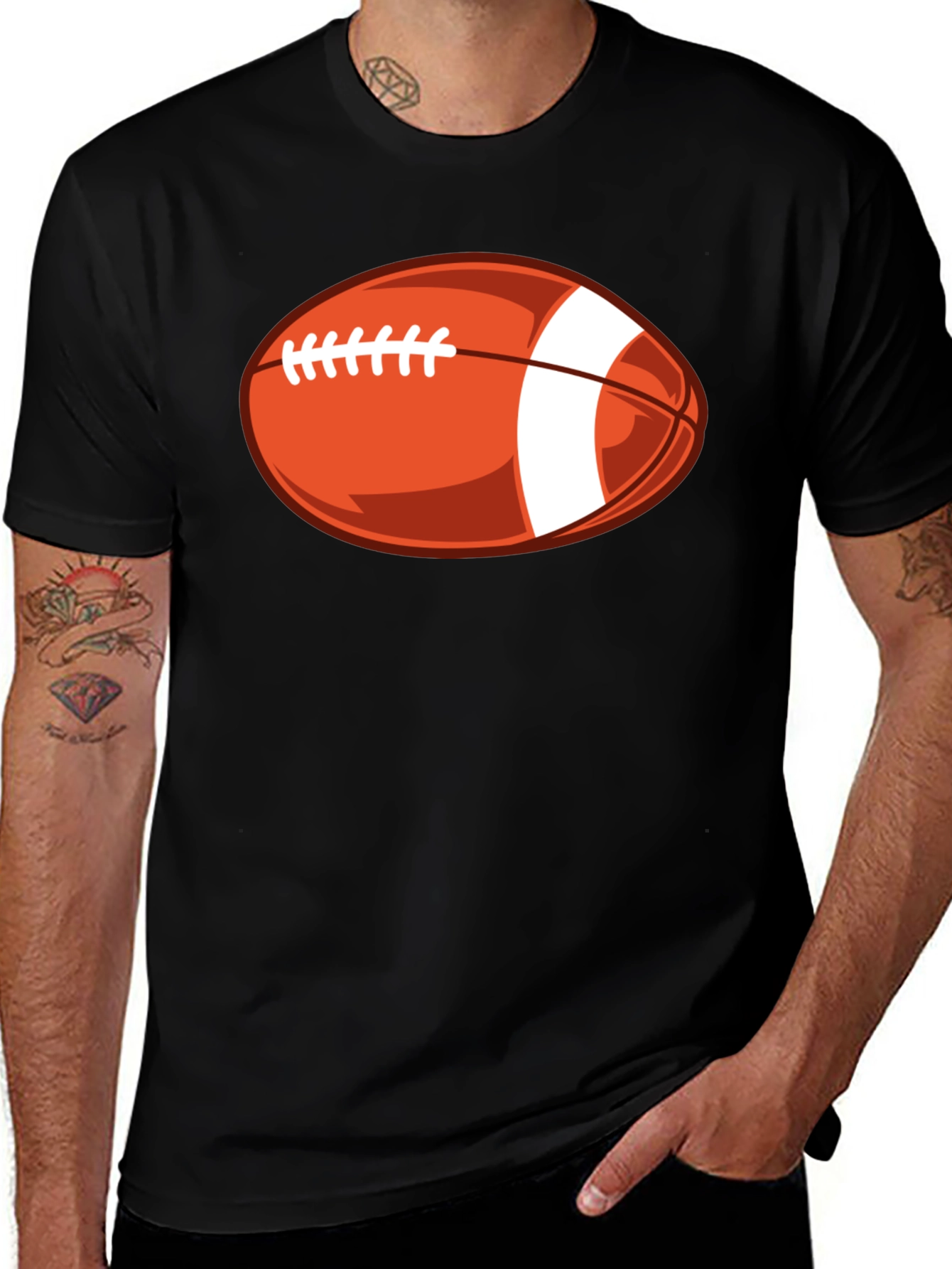 Black Football Graphic Tee - Stylish Black T-Shirt main image