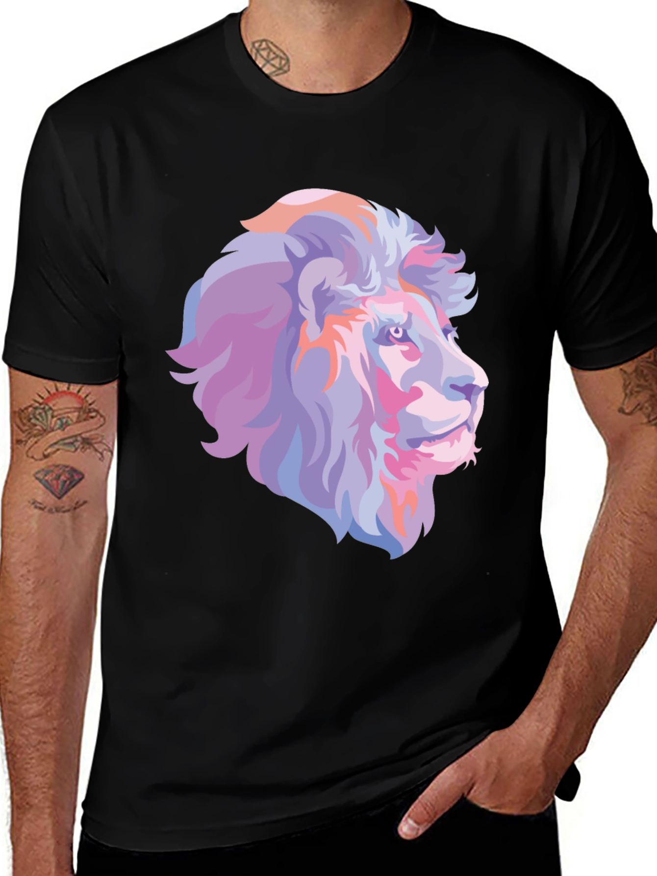 Variant 26 of Lion Graphic Tee - Stylish Animal Print T-Shirt