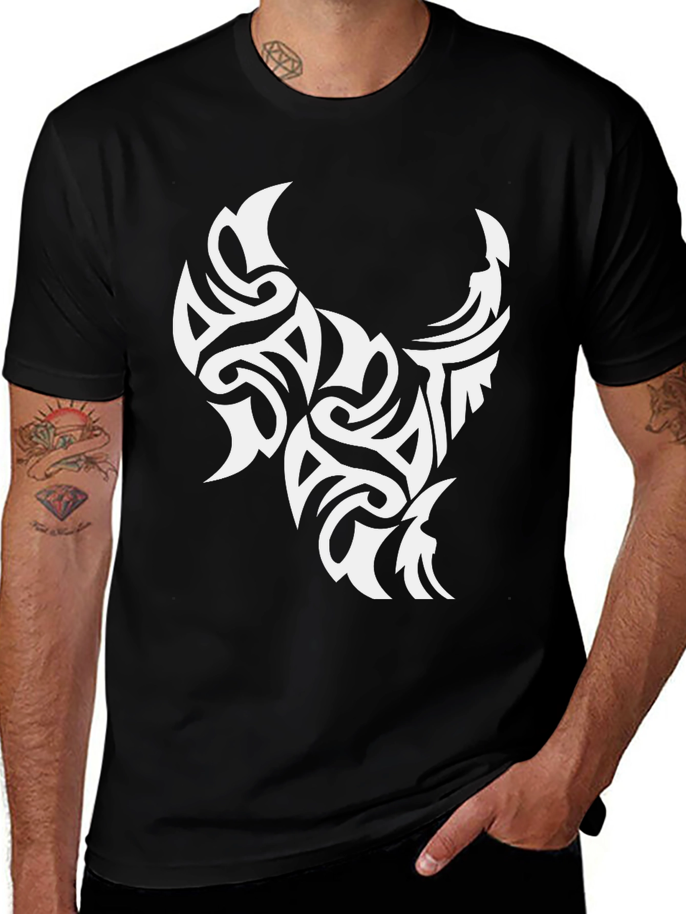 Variant 28 of Tribal Graphic Tee - Cool Black T-Shirt