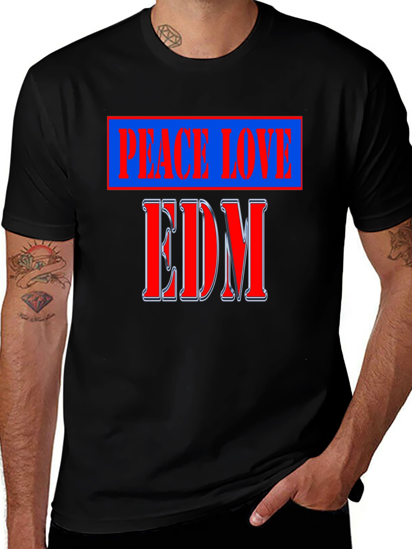 Peace Love EDM Graphic T-Shirt