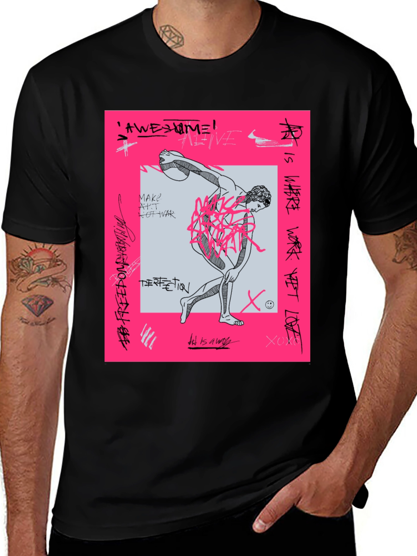 Variant 26 of Edgy Graphic Print Tee - Streetwear Fashion