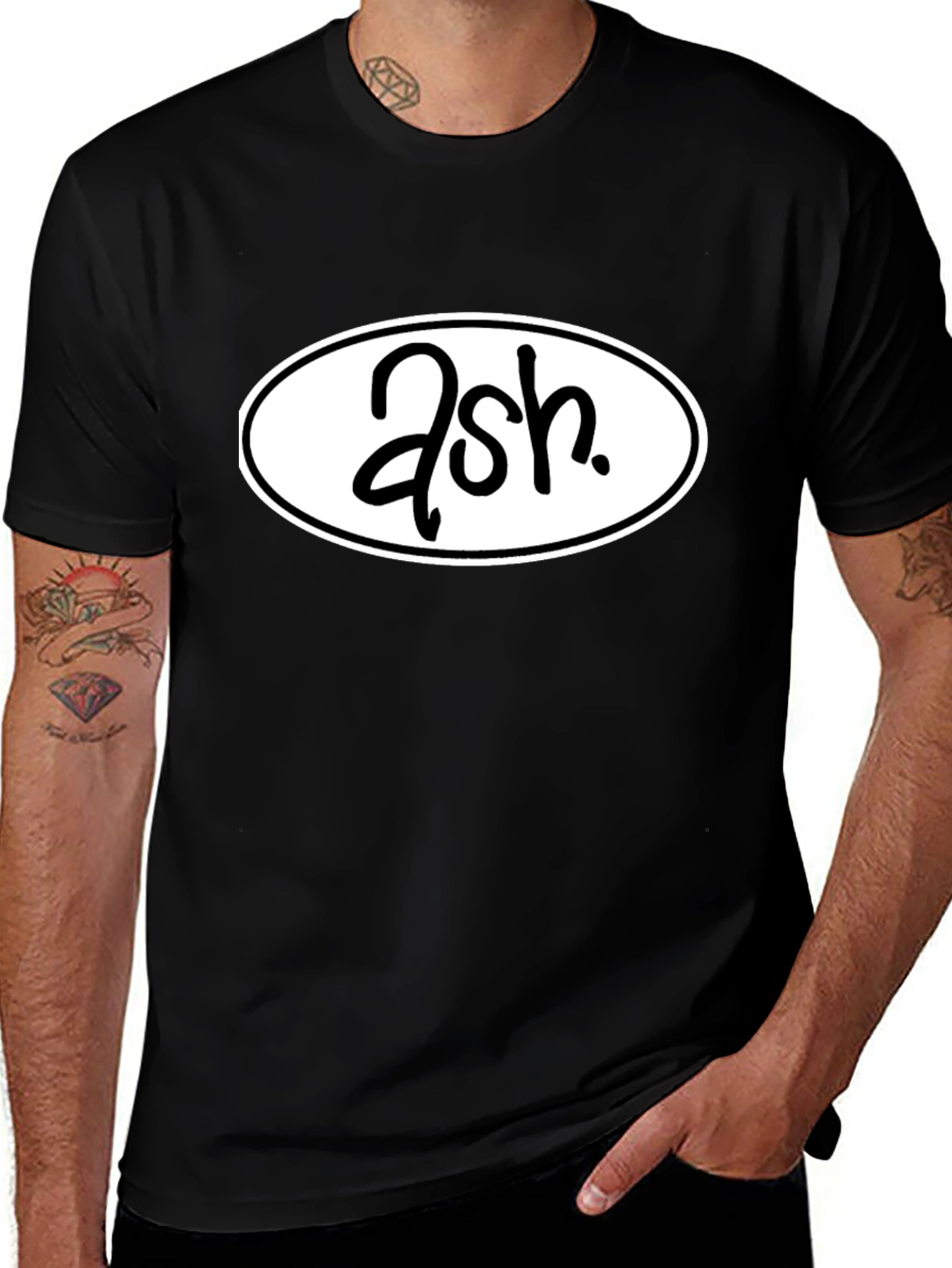 Variant 24 of Ash Graphic Tee - Black Casual T-Shirt