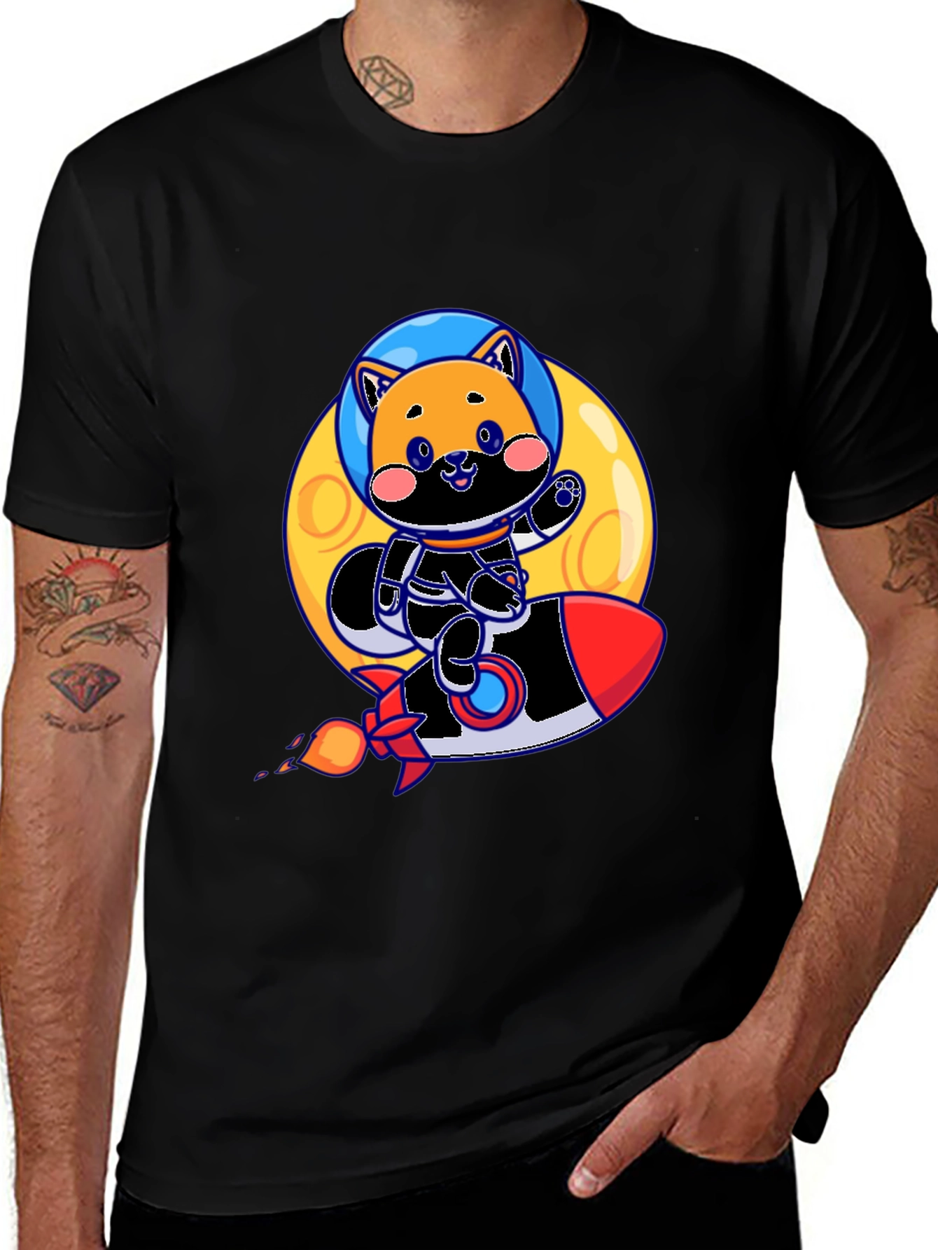 Variant 15 of Space Cat Rocket T-Shirt