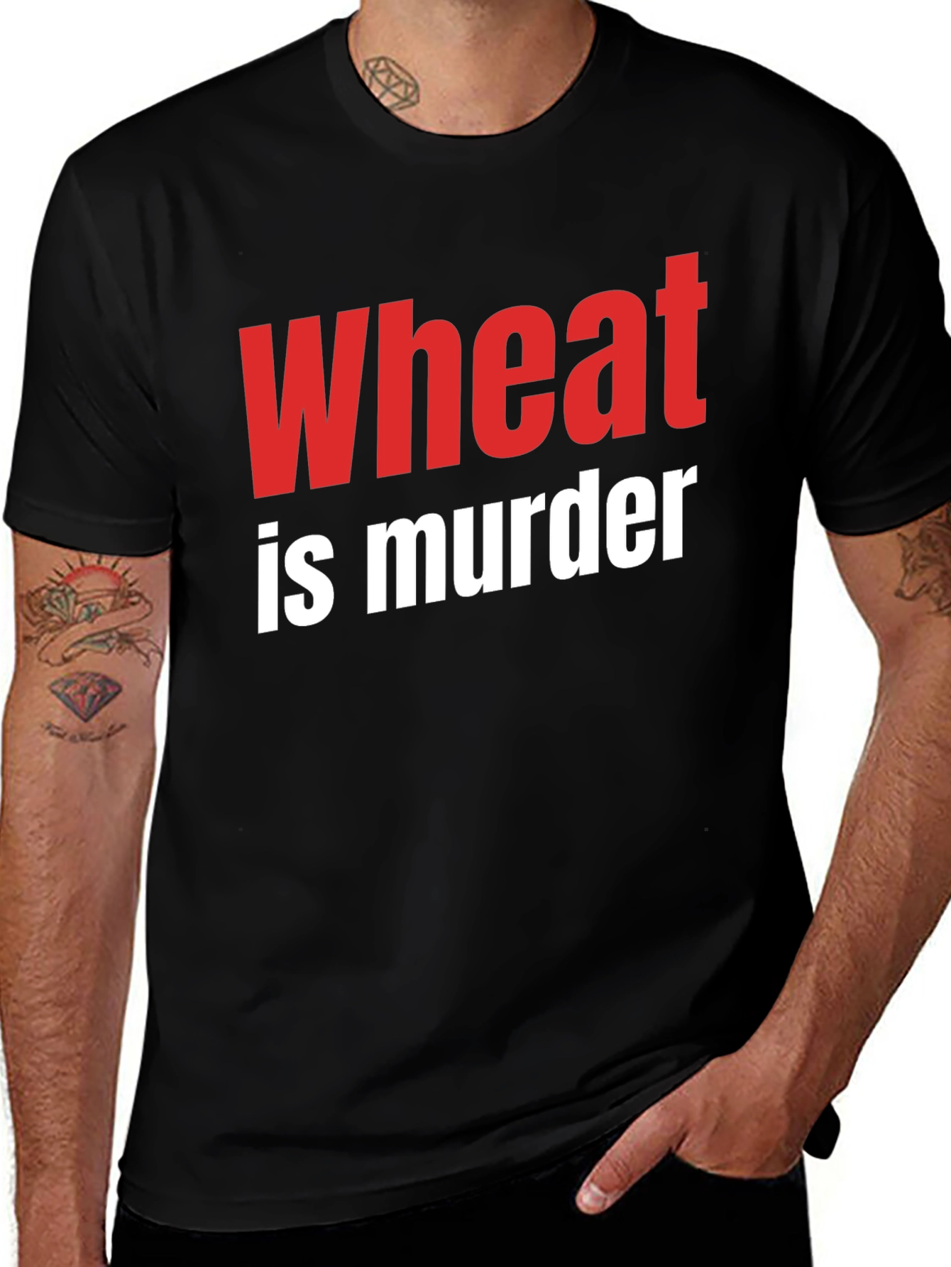 Wheat is Murder T-Shirt - Black Graphic Tee