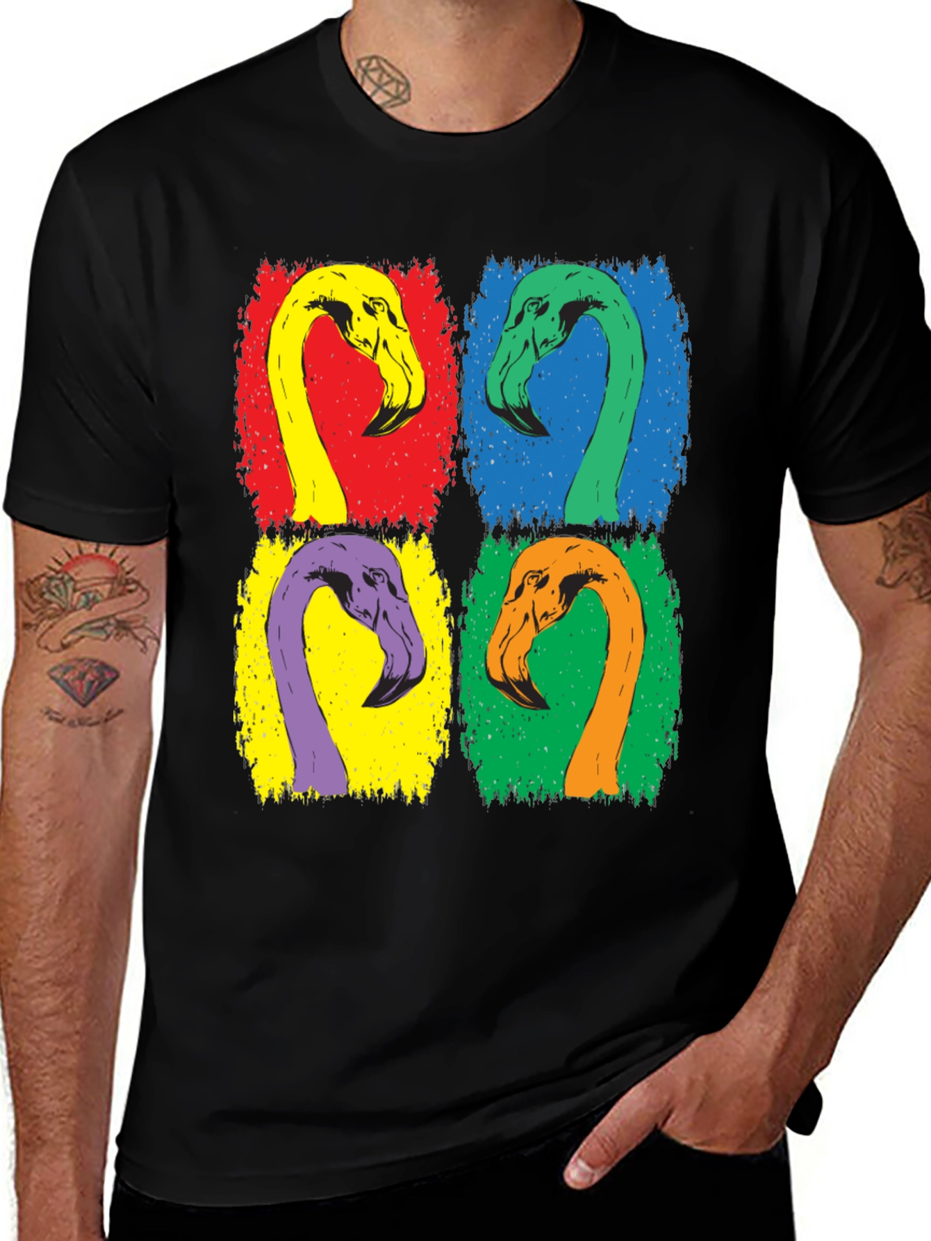 Variant 26 of Colorful Flamingo Pop Art Graphic Tee