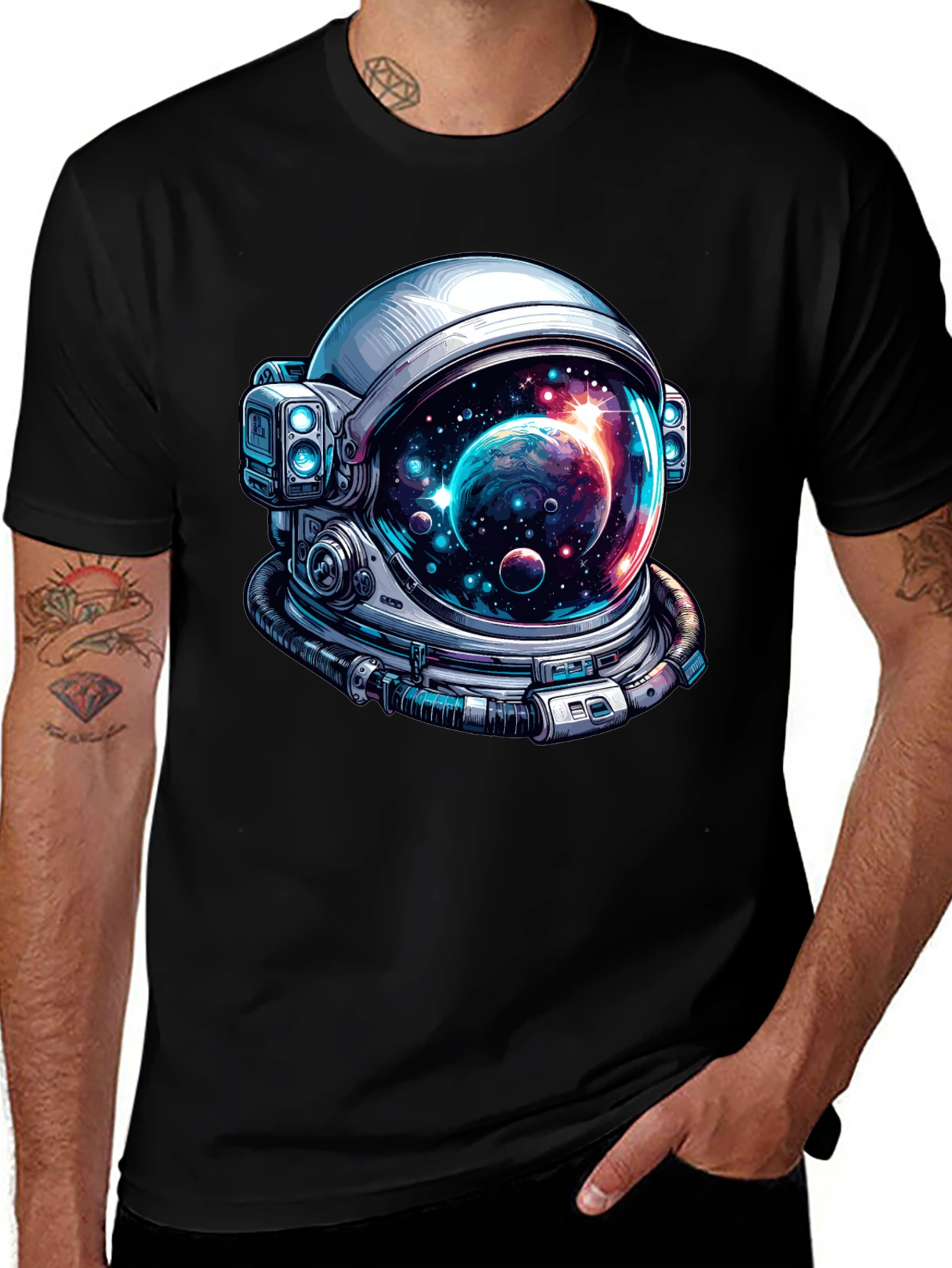 Variant 7 of Astronaut Helmet Graphic Tee - Space Lover