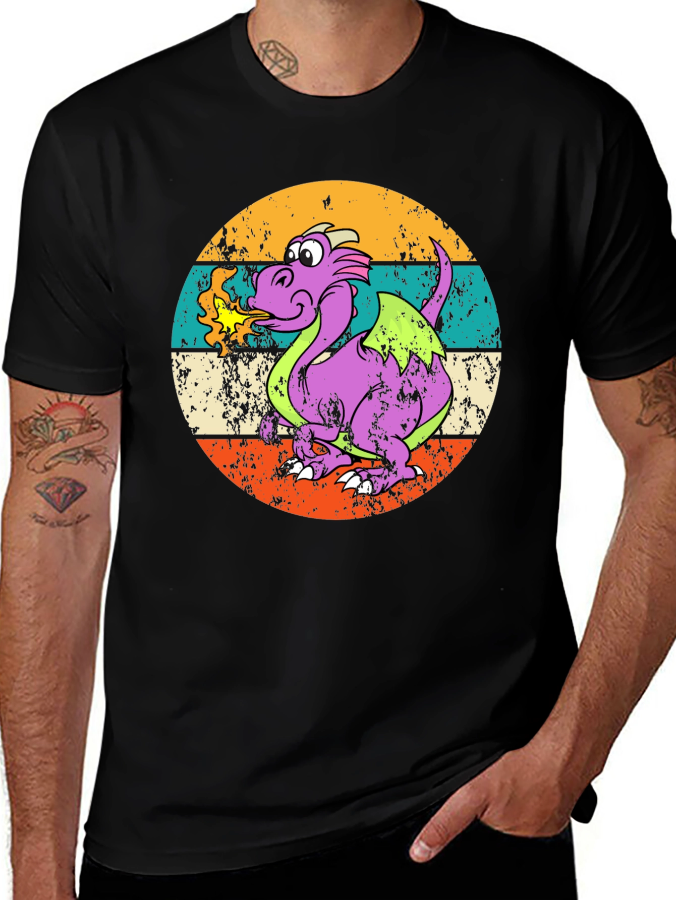 Variant 20 of Retro Dragon T-Shirt - Fire Breathing Beast