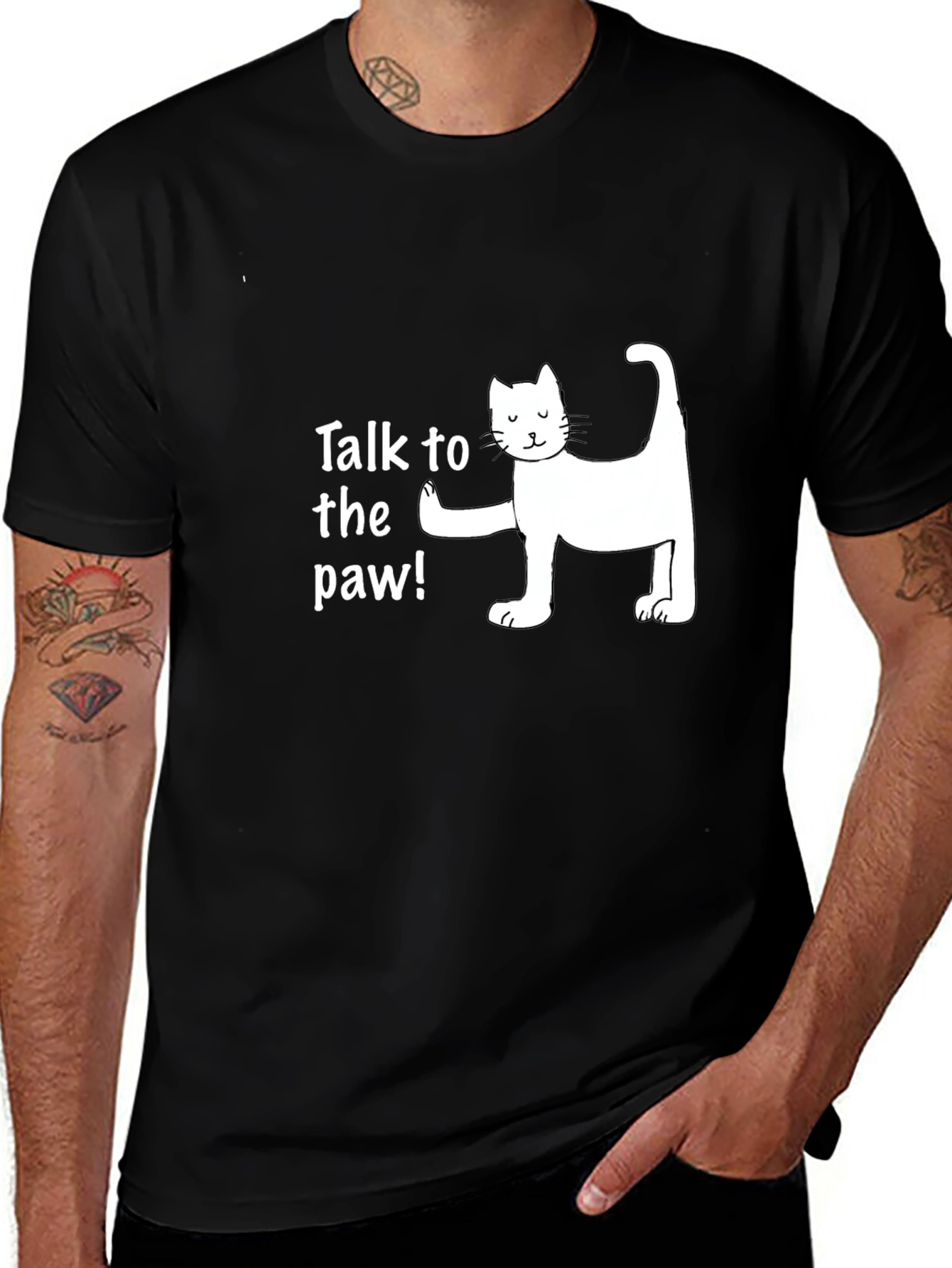 Variant 23 of Talk to the Paw Funny Cat T-Shirt