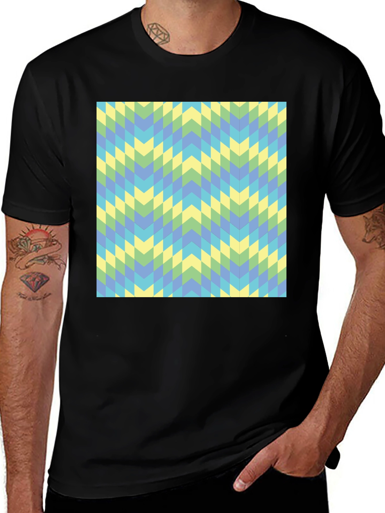 Variant 7 of Geometric Chevron Tee - Modern Style
