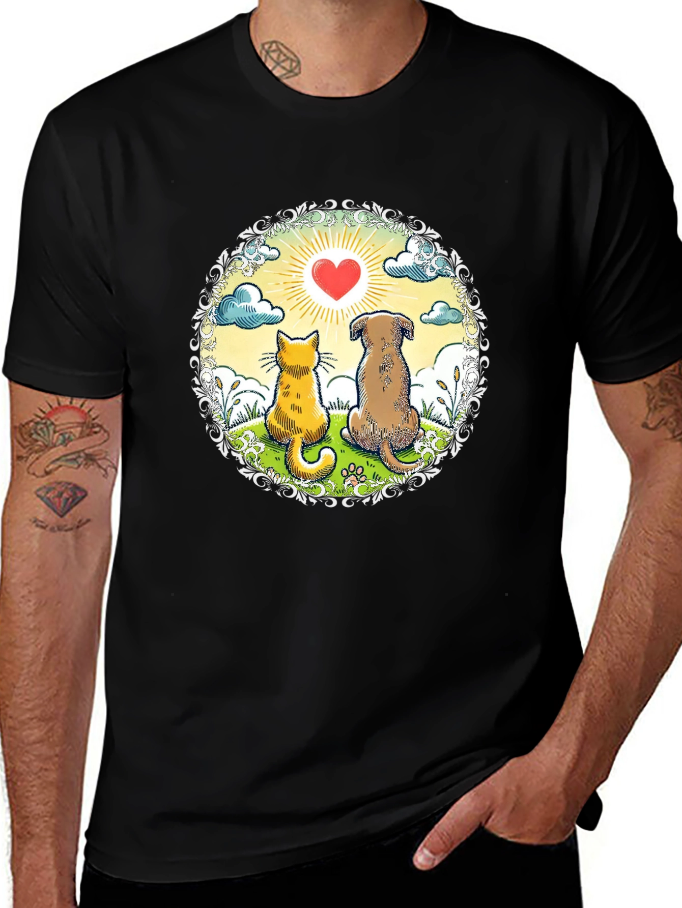 Variant 18 of Cat & Dog Love Graphic Tee