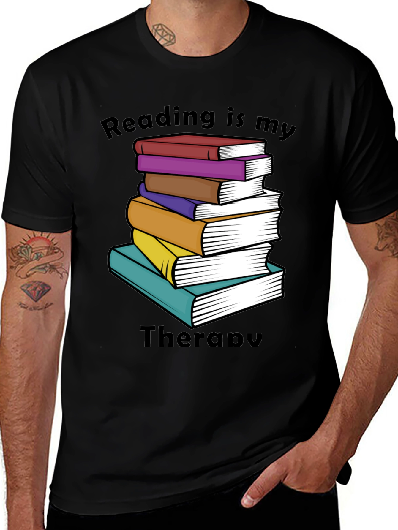 Variant 22 of Reading is my Therapy T-Shirt - Book Lover Tee
