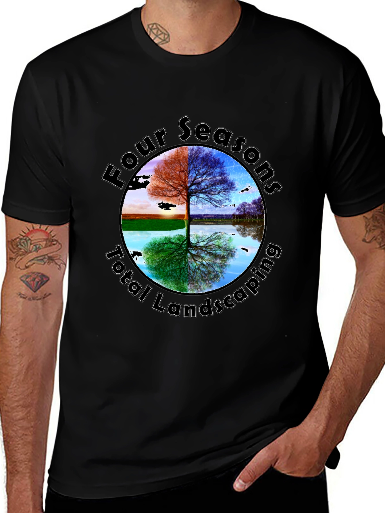 Variant 23 of Four Seasons Landscaping Black Graphic Tee