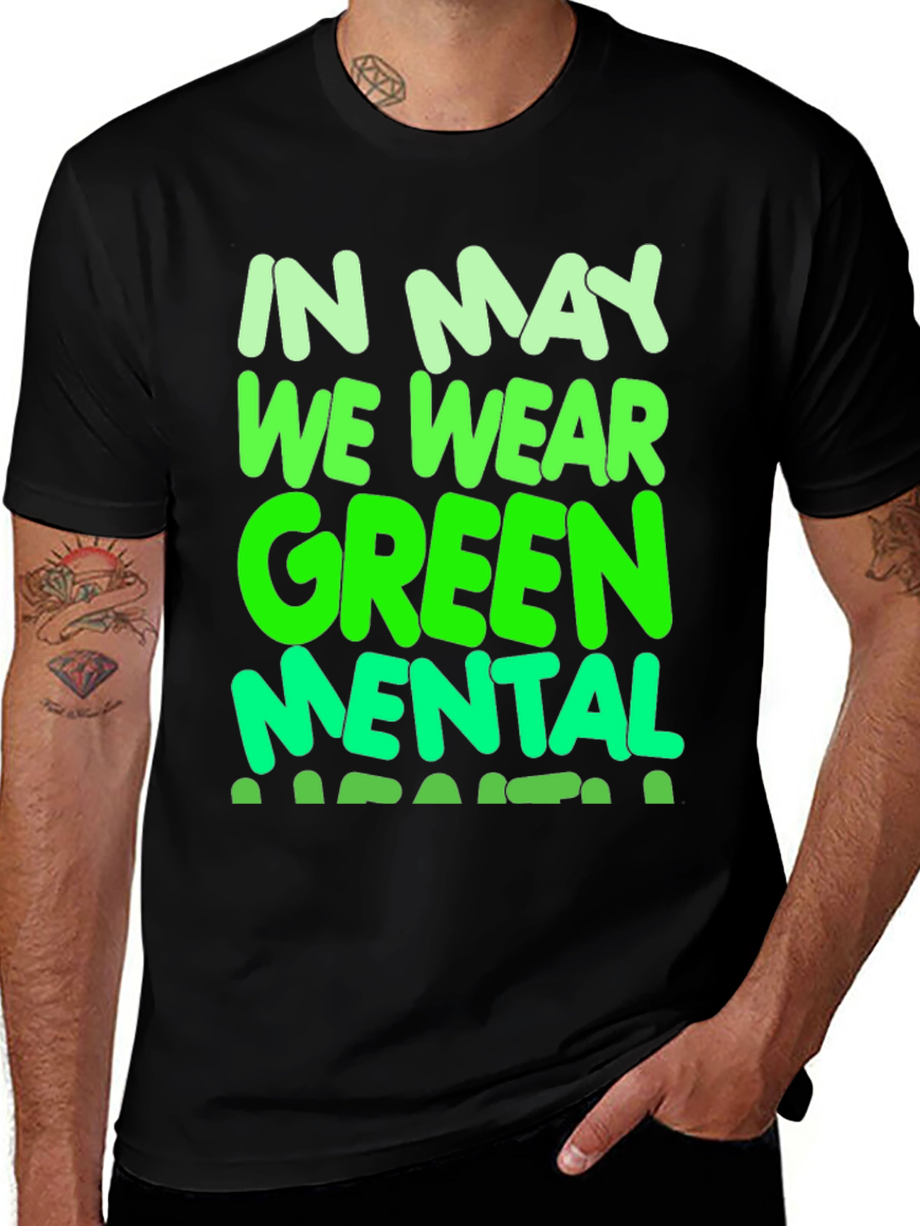 Variant 26 of In May We Wear Green Mental Health Awareness T-Shirt