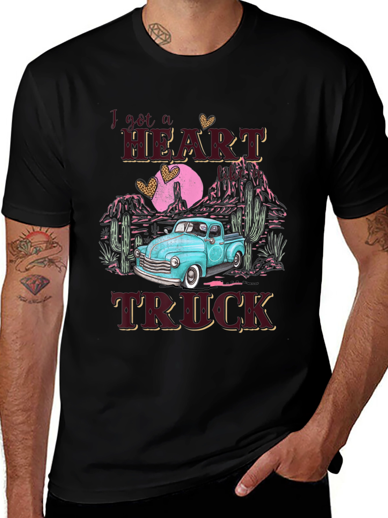 Variant 27 of Heart Truck Graphic Tee - Western Style