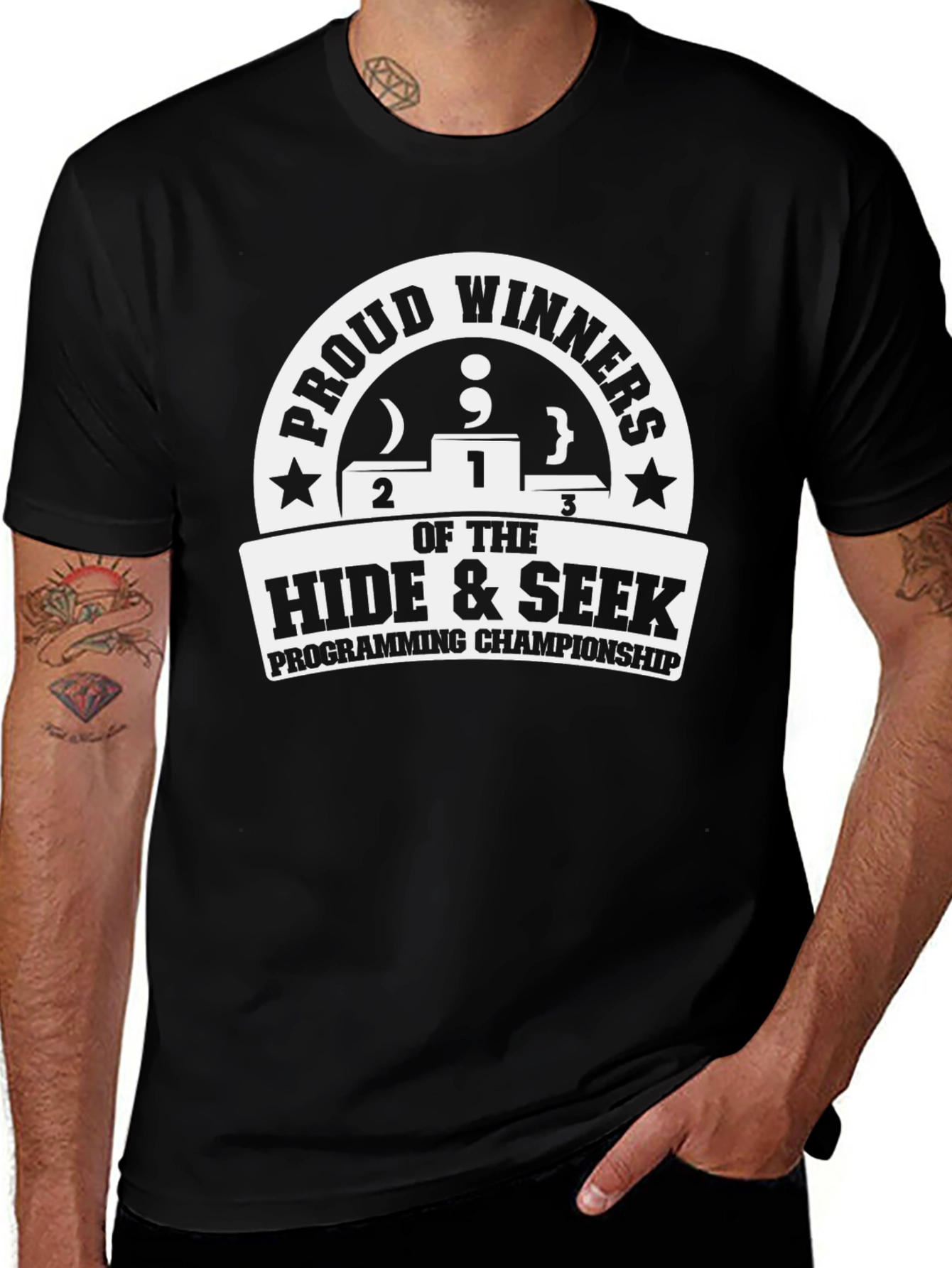 Variant 15 of Proud Winners Hide & Seek Programming Championship T-Shirt