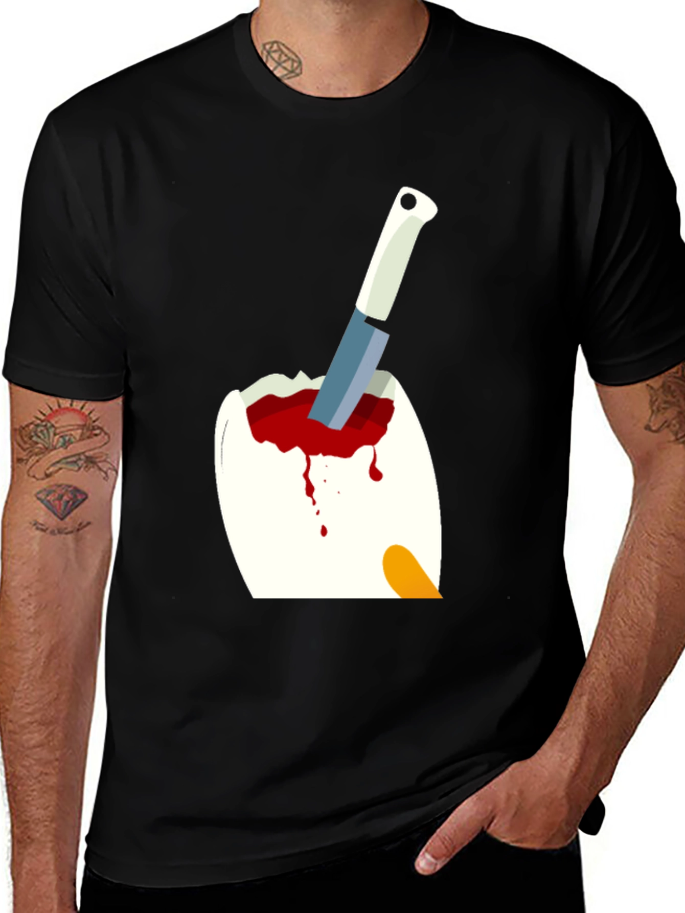 Variant 19 of Duck with Knife T-Shirt - Graphic Tee