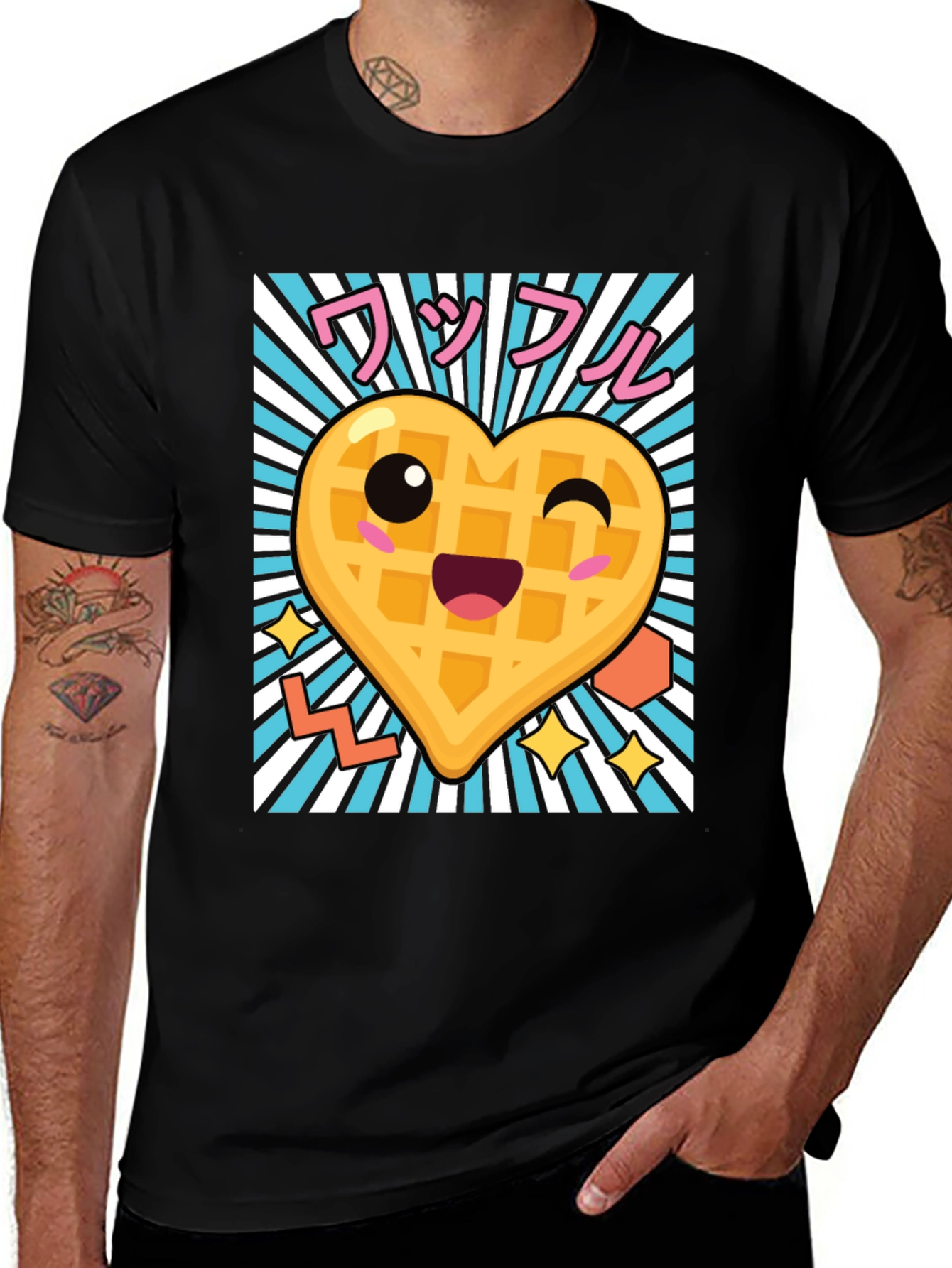 Variant 12 of Kawaii Waffle Heart T-Shirt - Cute Anime Style