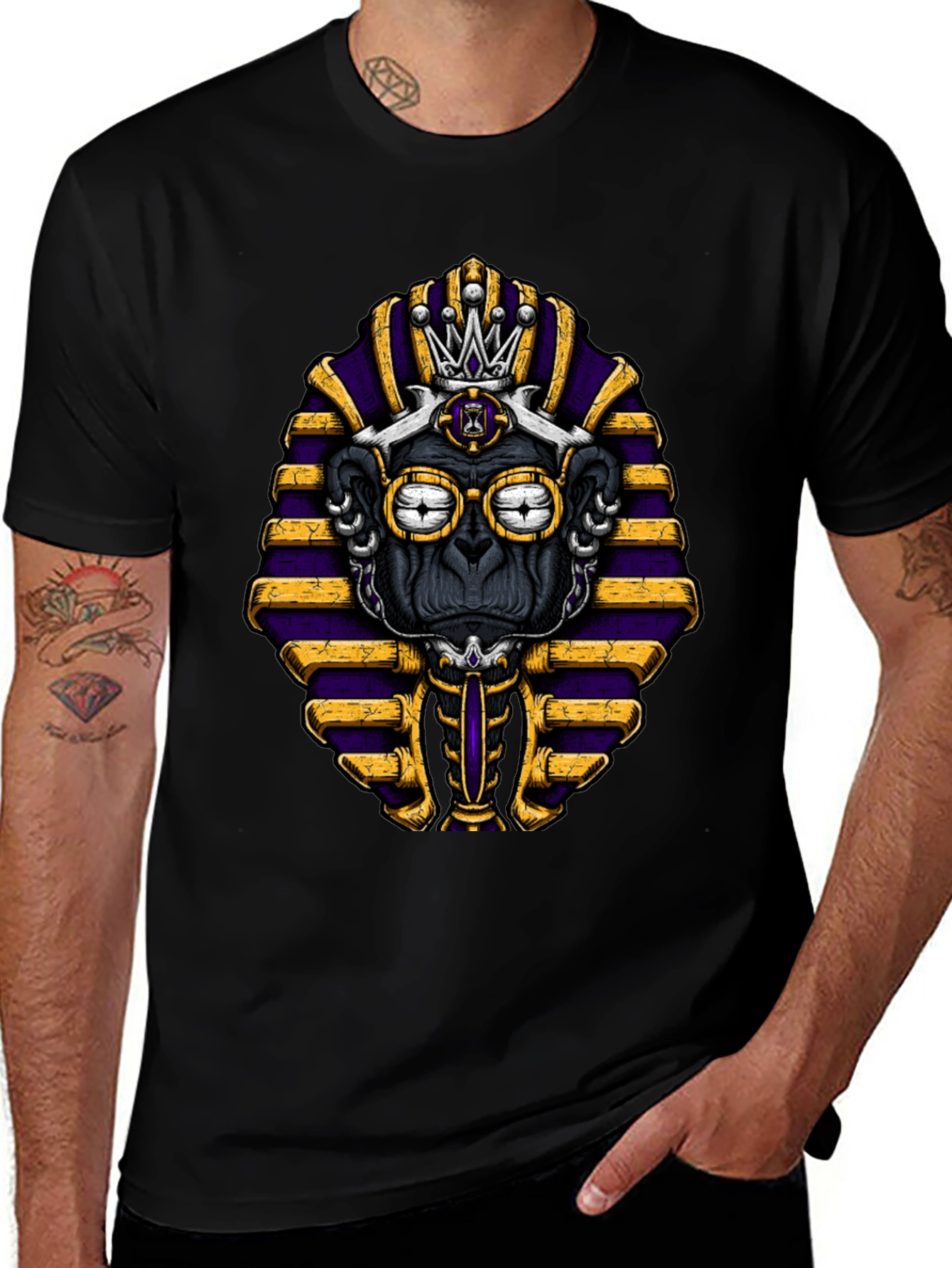 Pharaoh Monkey Graphic Tee - Black T-Shirt