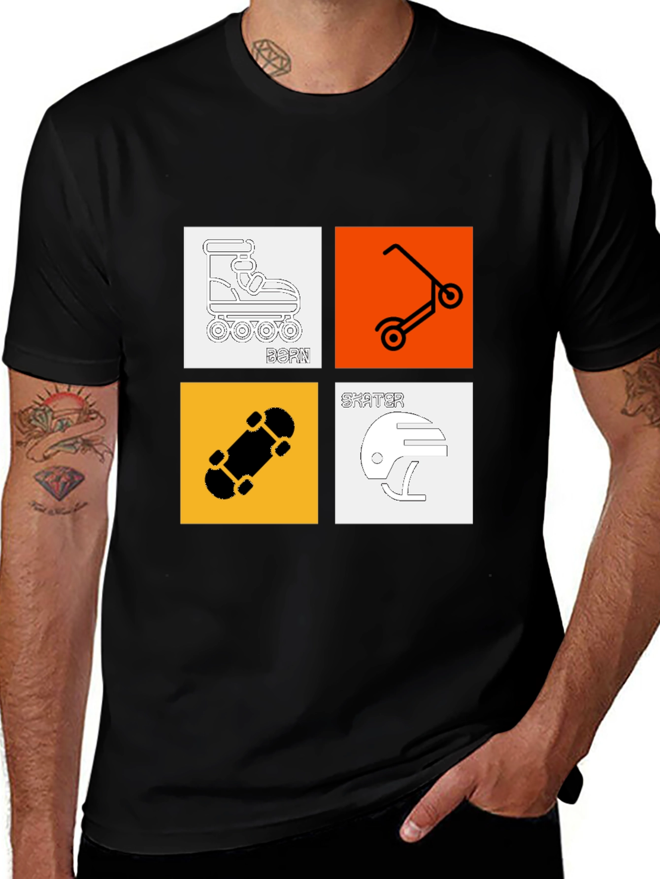 Variant 2 of Skateboarding T-Shirt - Born Skater Design