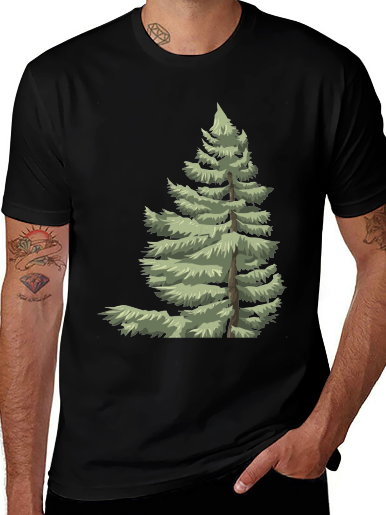 Variant 22 of Evergreen Tree Graphic Tee - Nature Inspired Shirt