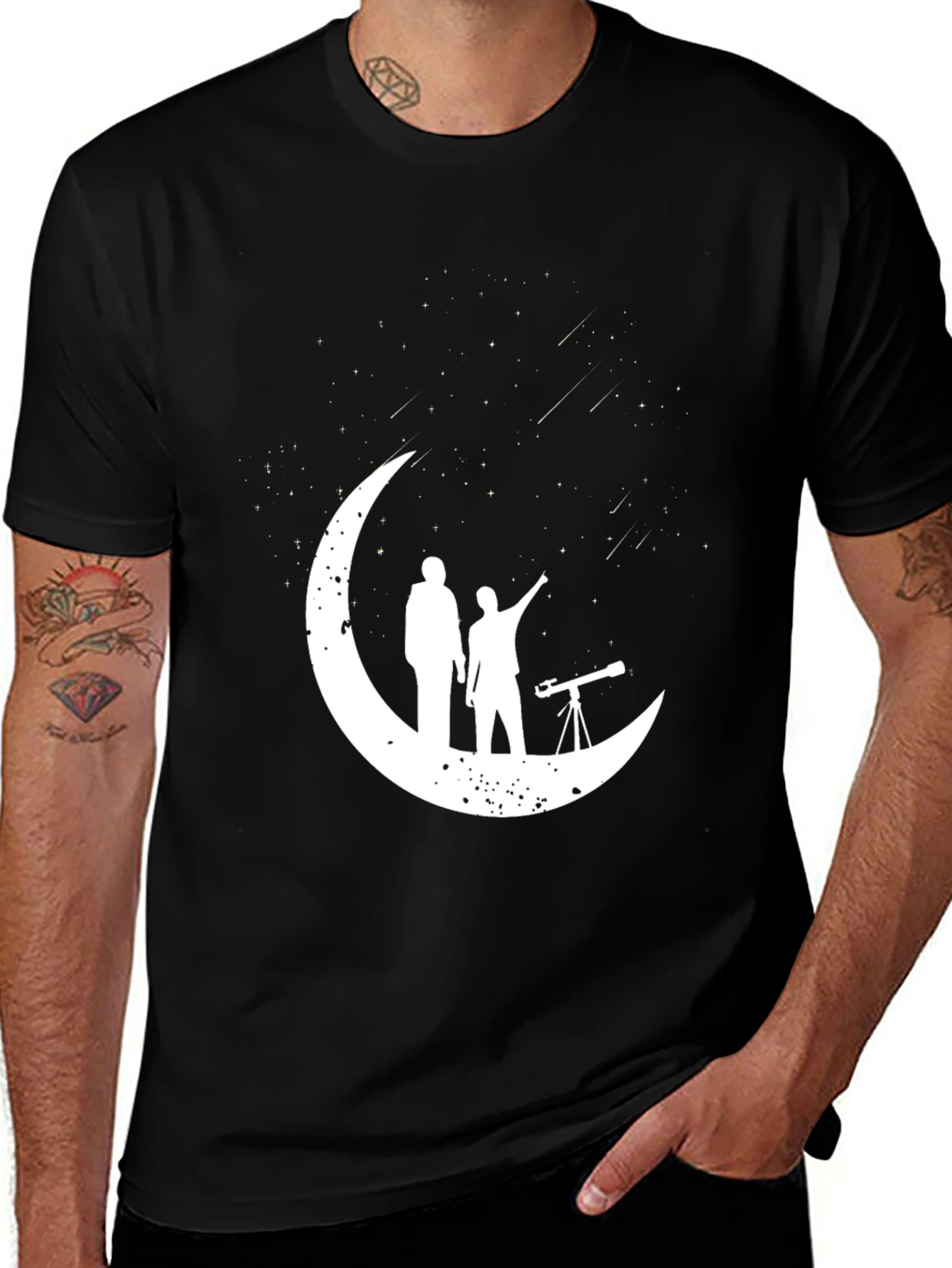 Variant 28 of Astronomy Moon Tee - Stargazing Couple Design